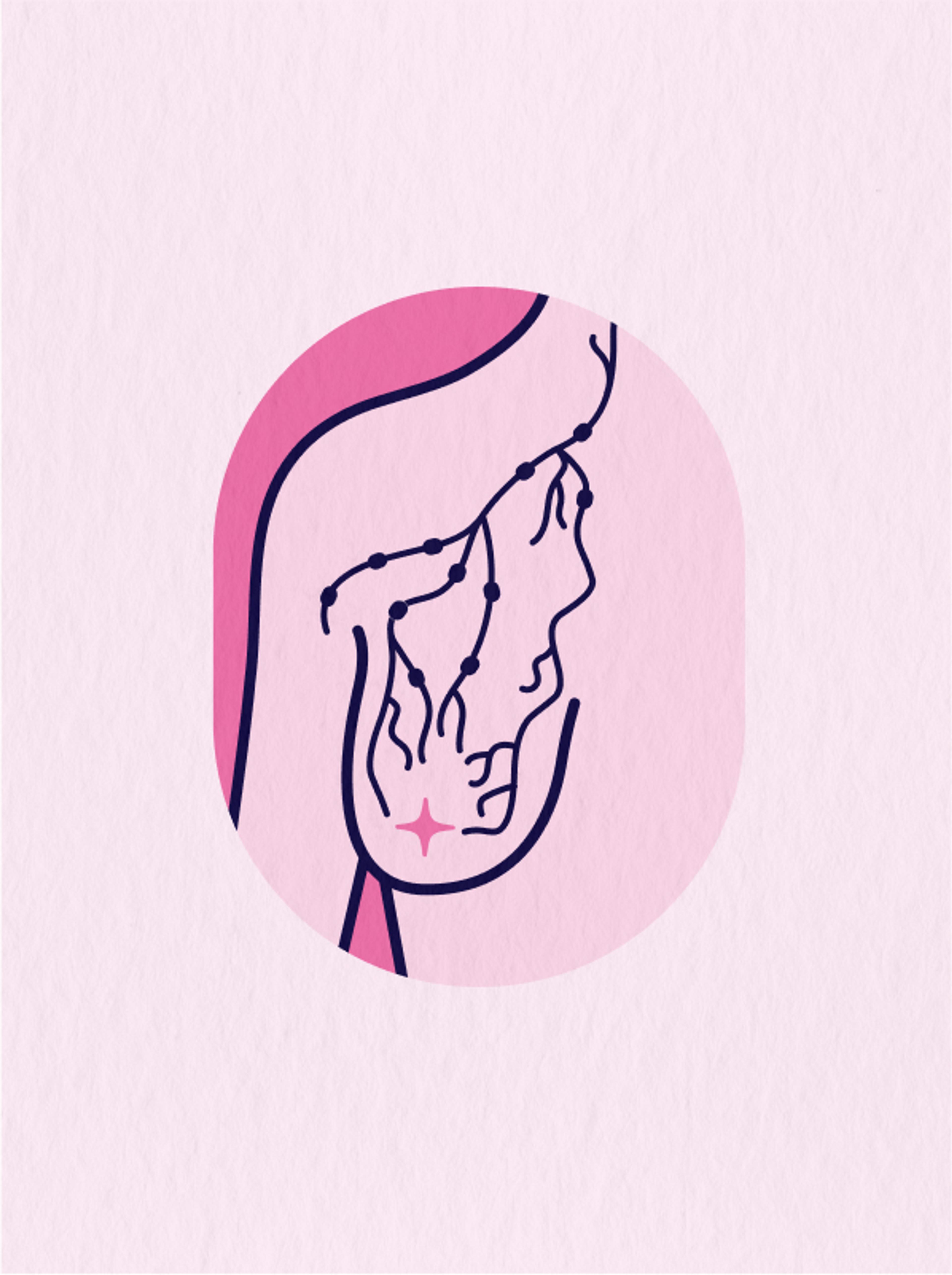 Für die Brustkrebshilfe eine Illustration von einer weiblichen Brust in einem modernen Stil in Pinktönen von Unerwartet Design