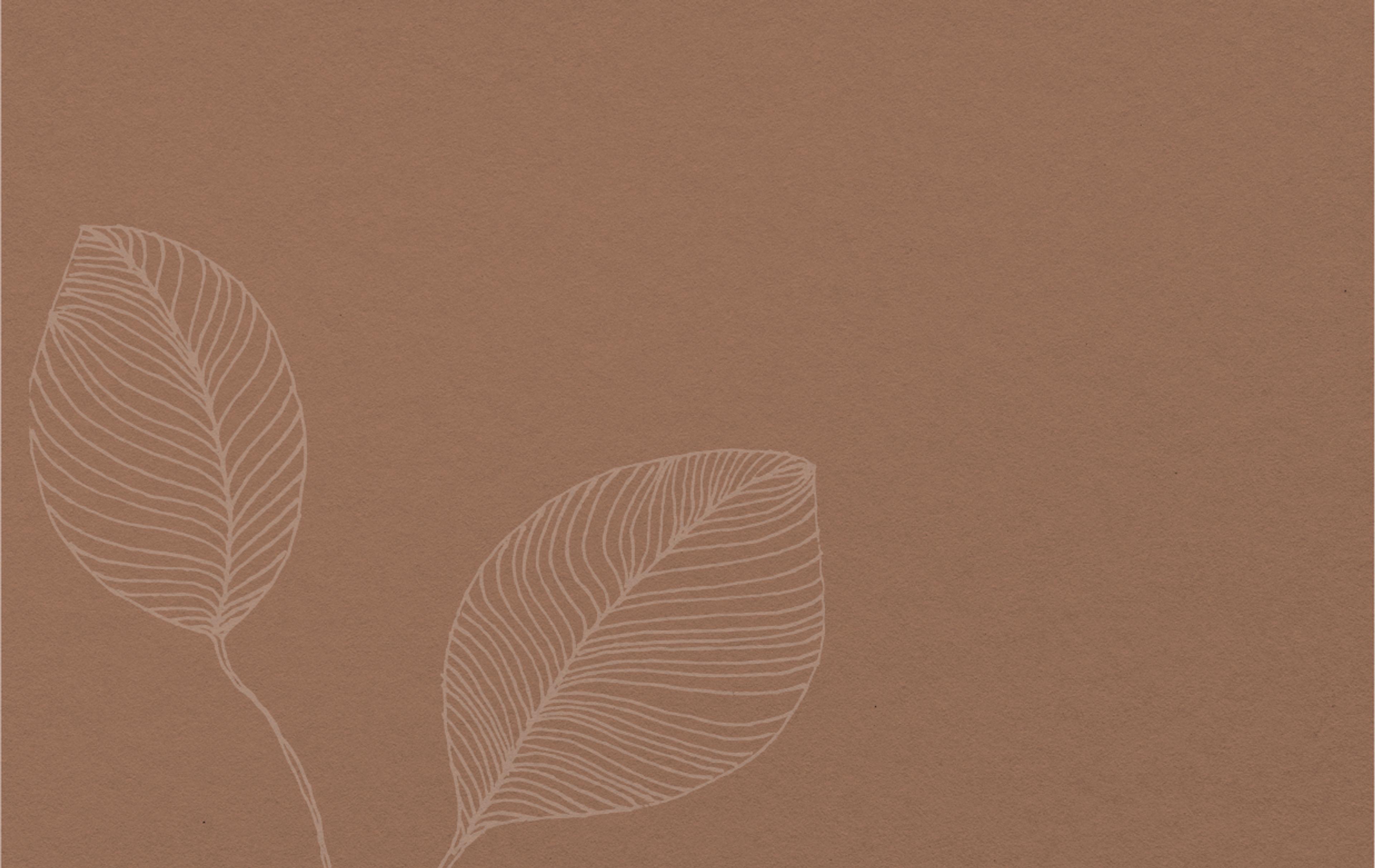 Braunes Hintergrundbild mit weißen Blättern