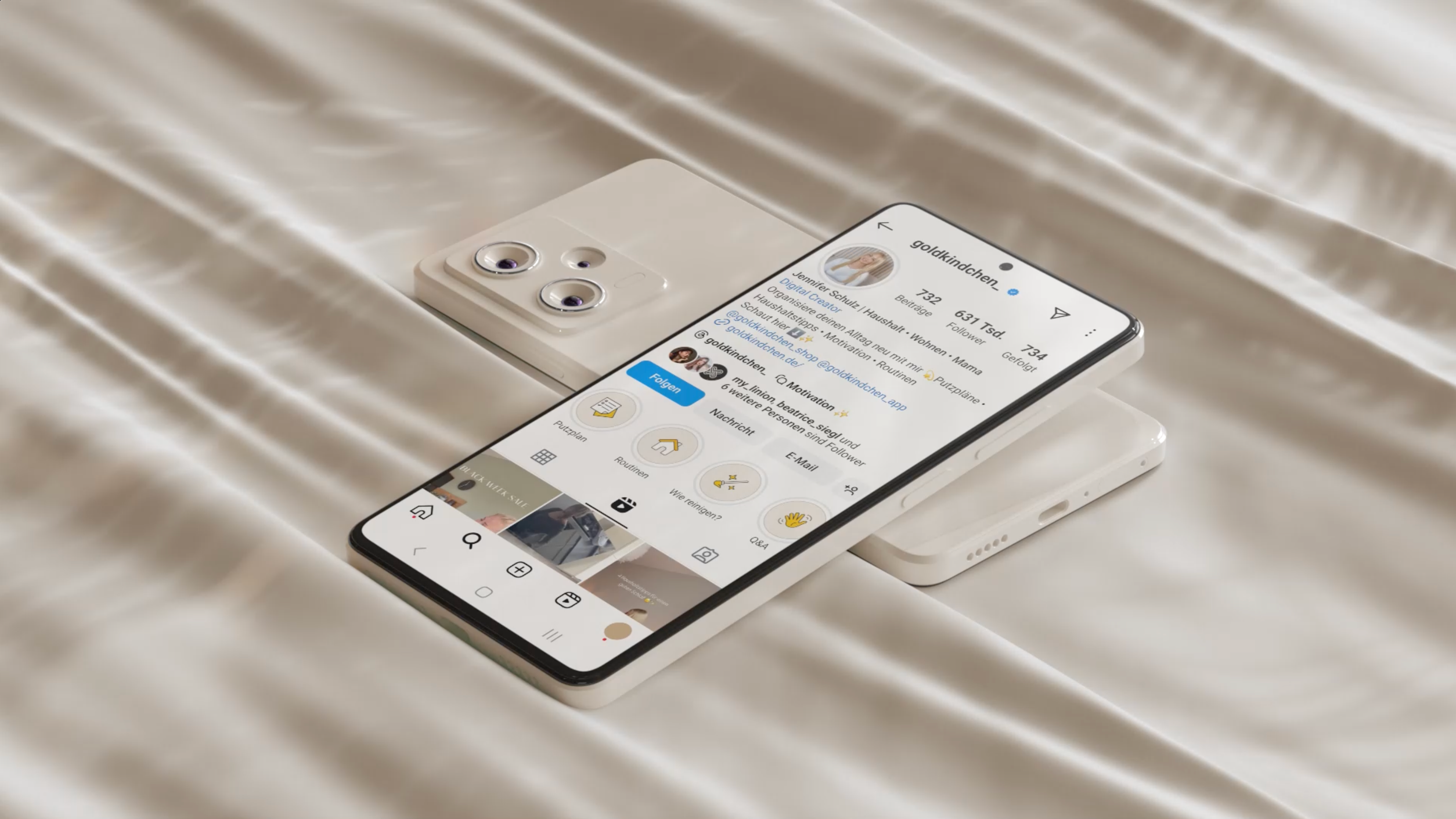 Content-Marketing mit Struktur: Goldkindchen teilt durchdachte Haushaltstipps und visuell ansprechende Planungshilfen auf Instagram. Ästhetisches & funktionales Social-Media-Design.