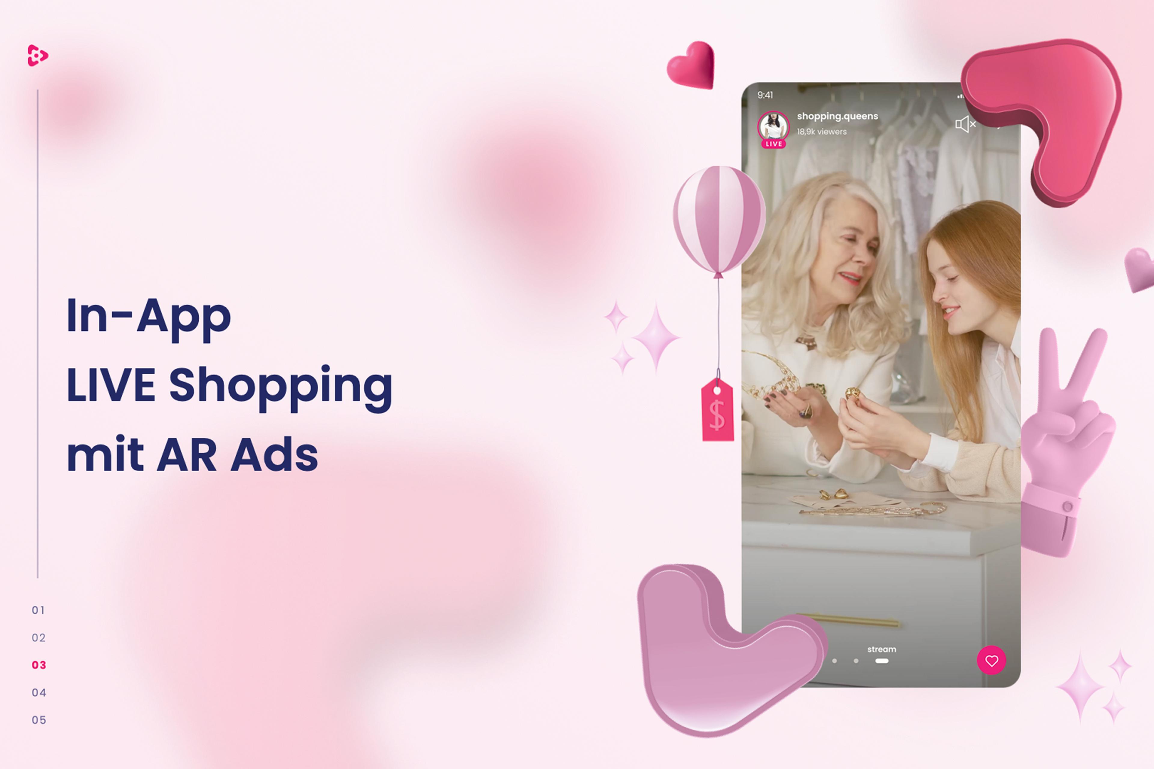 Vinivia In-App LIVE Shopping mit AR Ads
