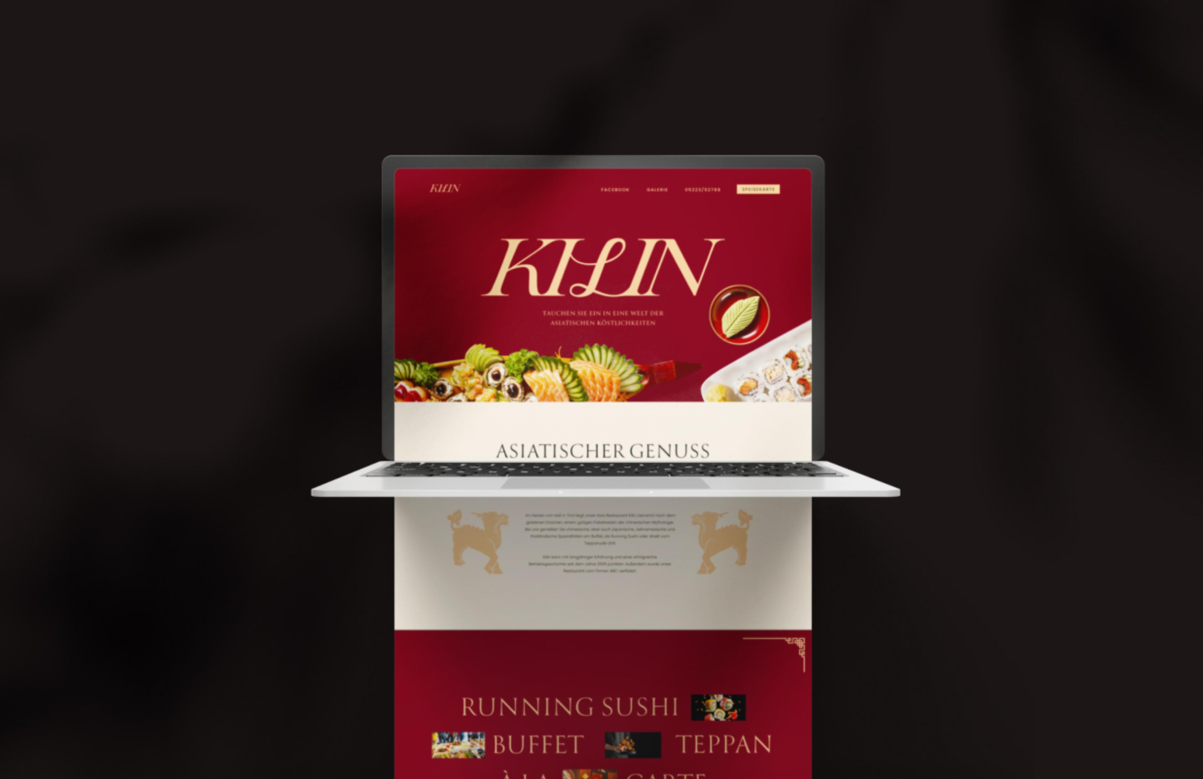 Hochwertiges digitales Branding für das Kilin Restaurant mit maßgeschneidertem Webdesign. Die Website vermittelt asiatischen Genuss durch elegante Typografie, stimmungsvolle Food-Fotografie und ein durchdachtes Layout. Luxuriöse Online-Präsenz für Premium-Gastronomie, gestaltet von Unerwartet Branding und Design OG aus Graz, Österreich.
