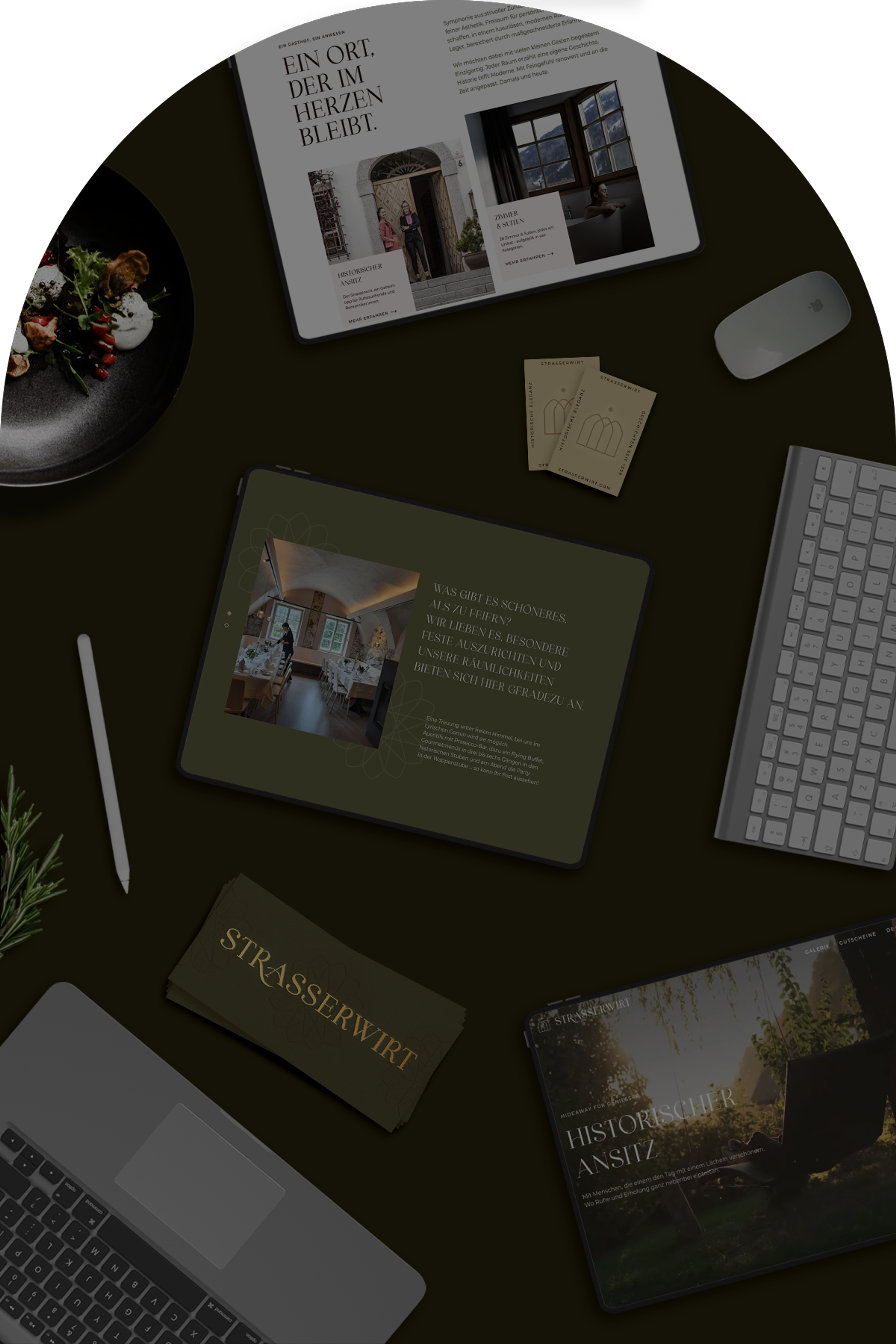 Unerwartet Branding & Design Agentur in Graz, Österreich. Logo, Branding und Webdesign für Ansitz Strasserwirt zu Tirol von Unerwartet Design.