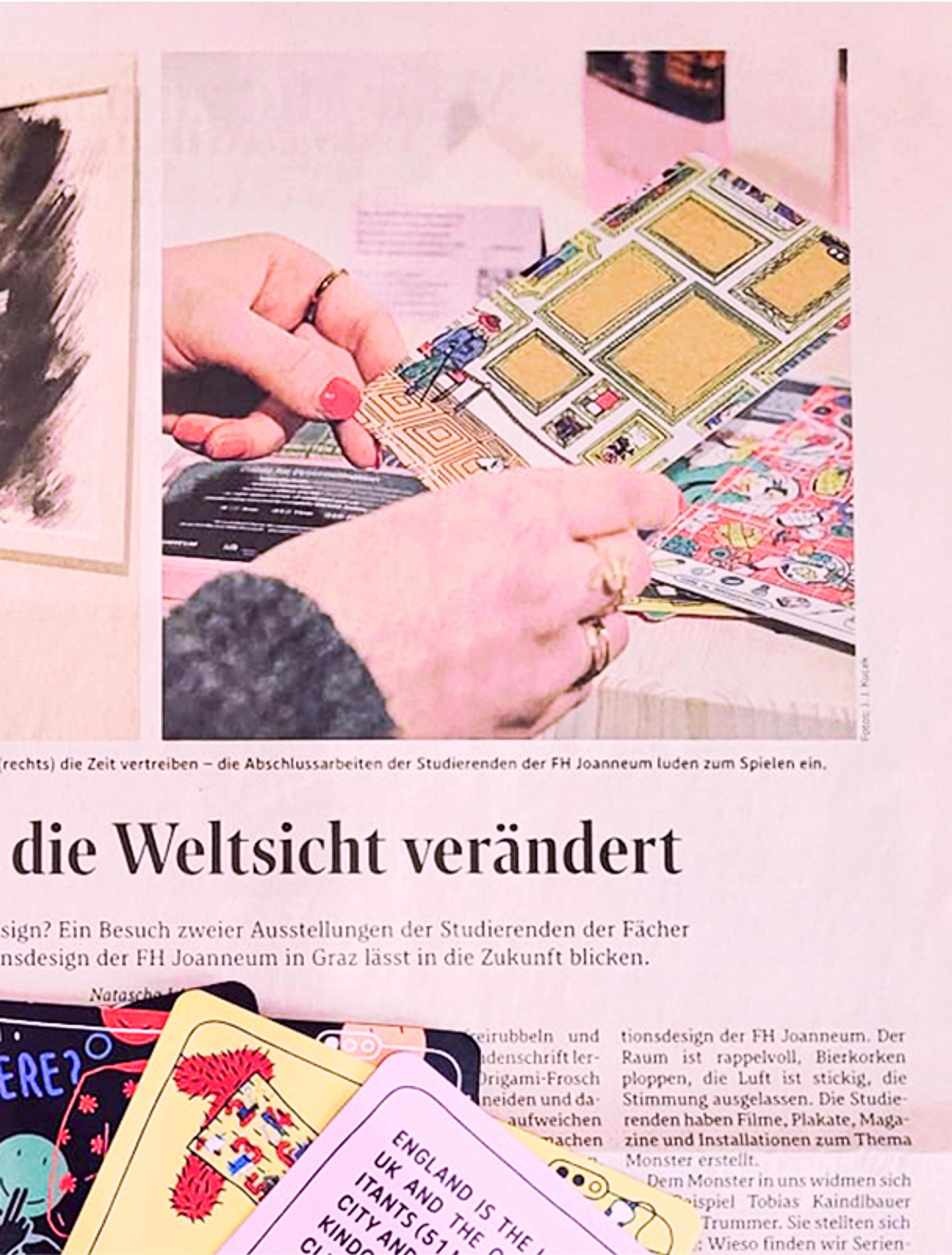 Zeitungsartikel über die Cards for Procrastination als FH Projekt