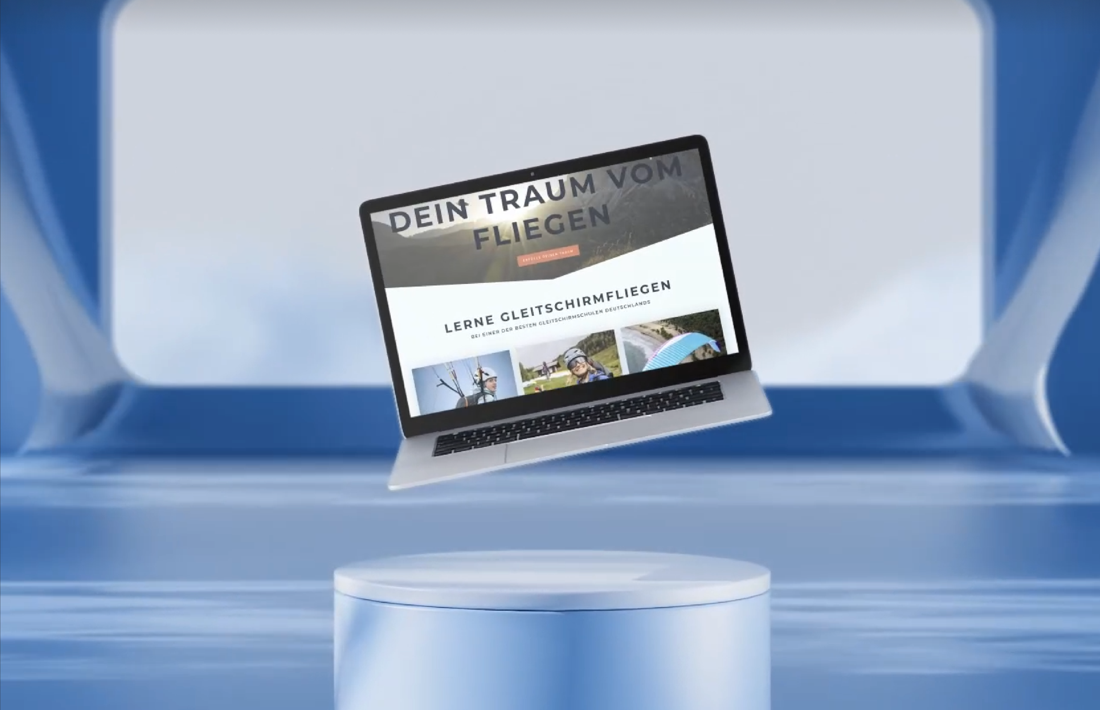 Design für digitale Werbung mit Gleitschirm-Motiven für Luftikus von Unerwartet Design.