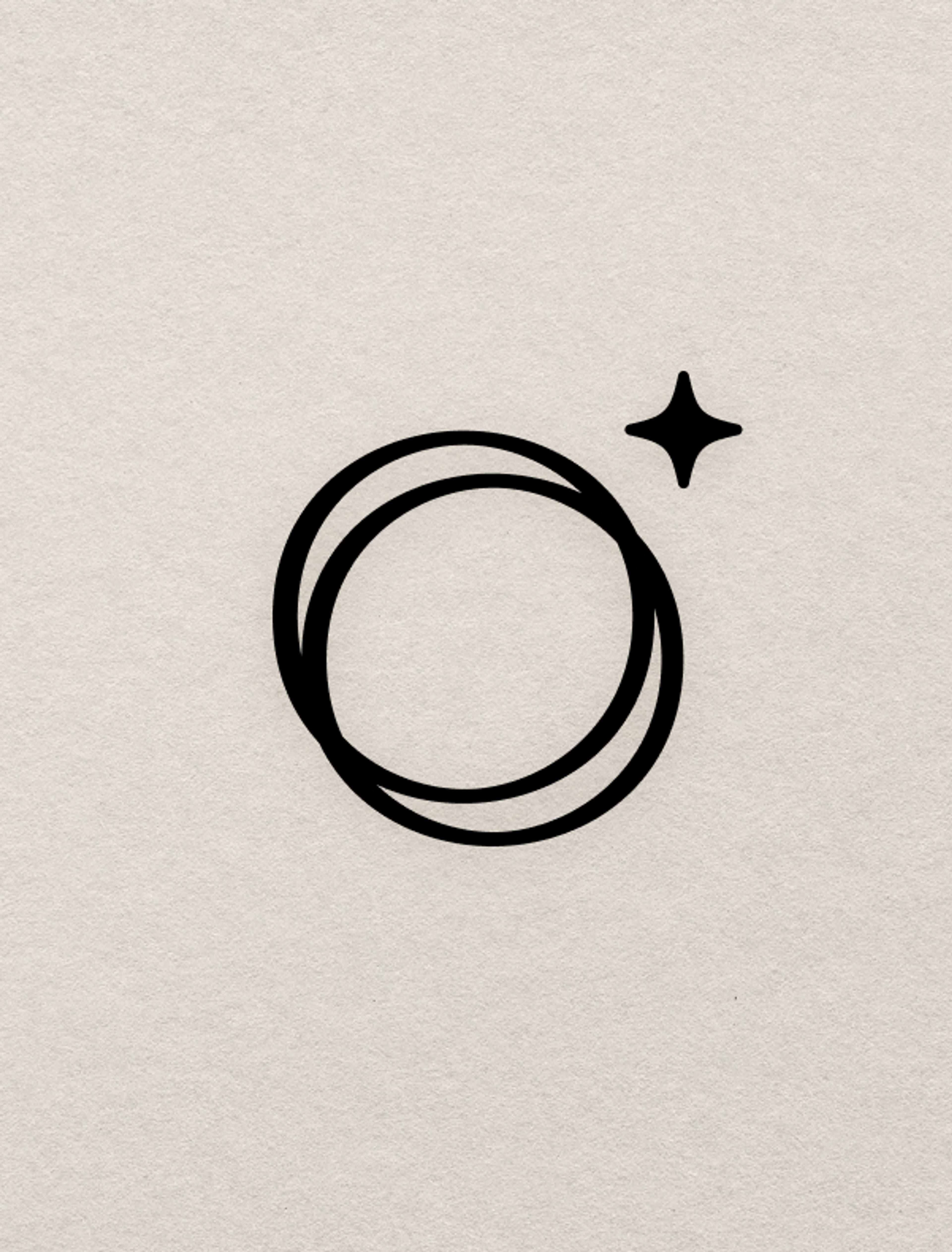 Das neue Goldkindchen Symbol: Zwei Kreise für Routine und Struktur, ergänzt durch einen Stern für Perfektion und Klarheit. Ein starkes Branding-Element, das Wiedererkennung schafft.