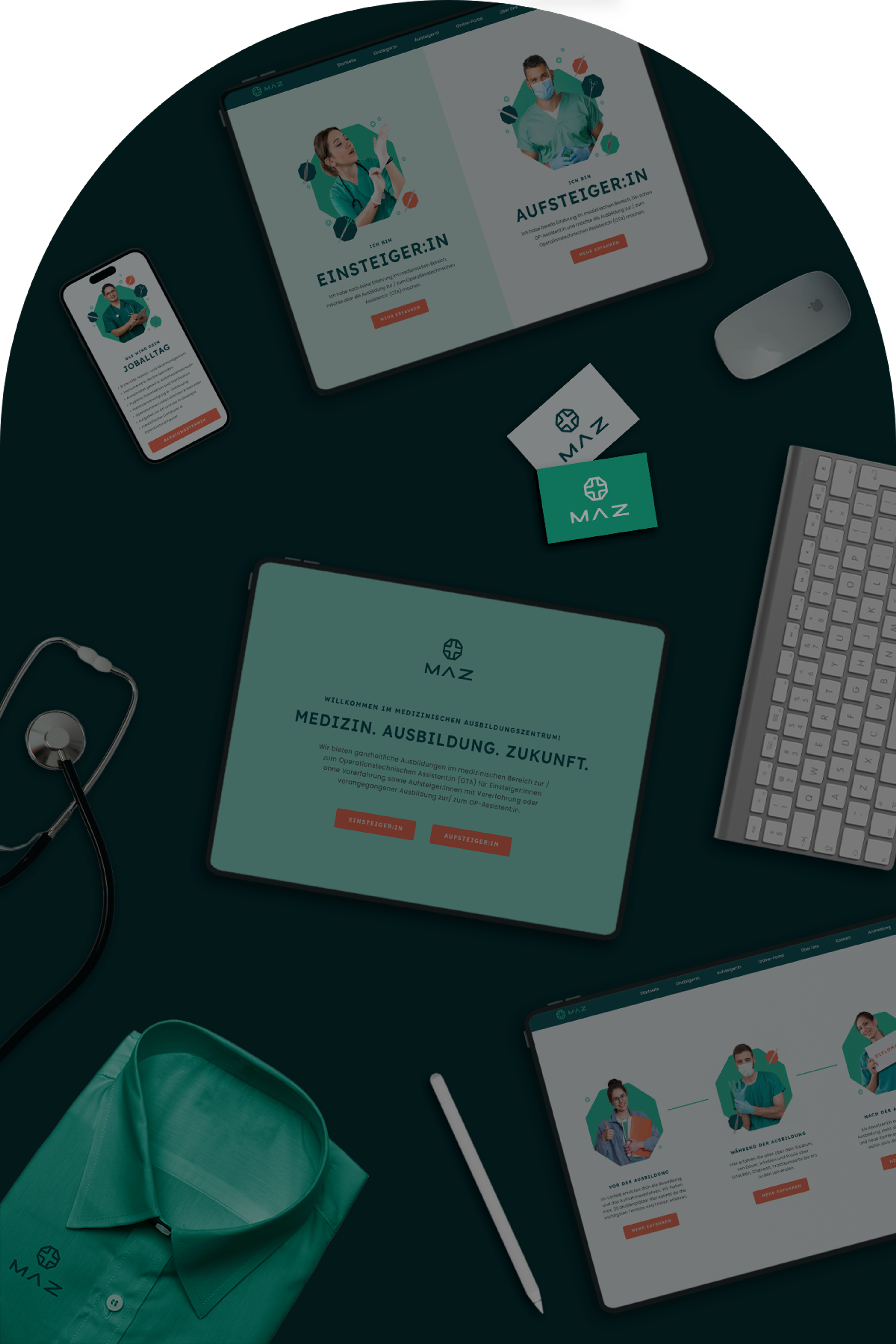 Unerwartet Branding & Design Agentur in Graz, Österreich. Logo, Branding und Webdesign für das Medizinische Ausbildungszentrum Graz von Unerwartet Design.