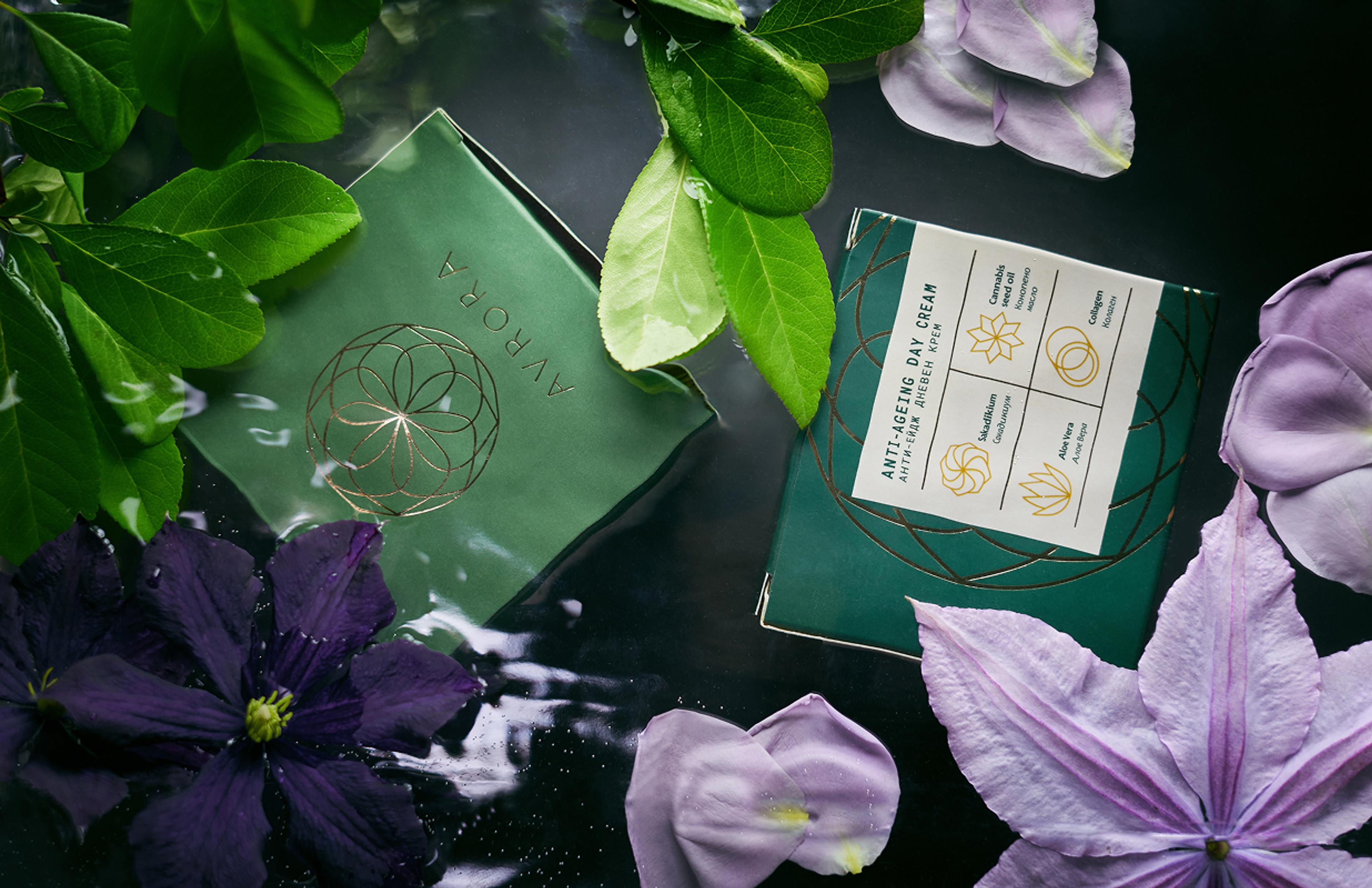 Die Verbindung von Wasser, Natur und hochwertiger Pflege – das AVRORA Packaging Design spiegelt Reinheit und Frische wider. Florale Akzente und reflektierende Oberflächen unterstreichen die luxuriöse Anmutung.
