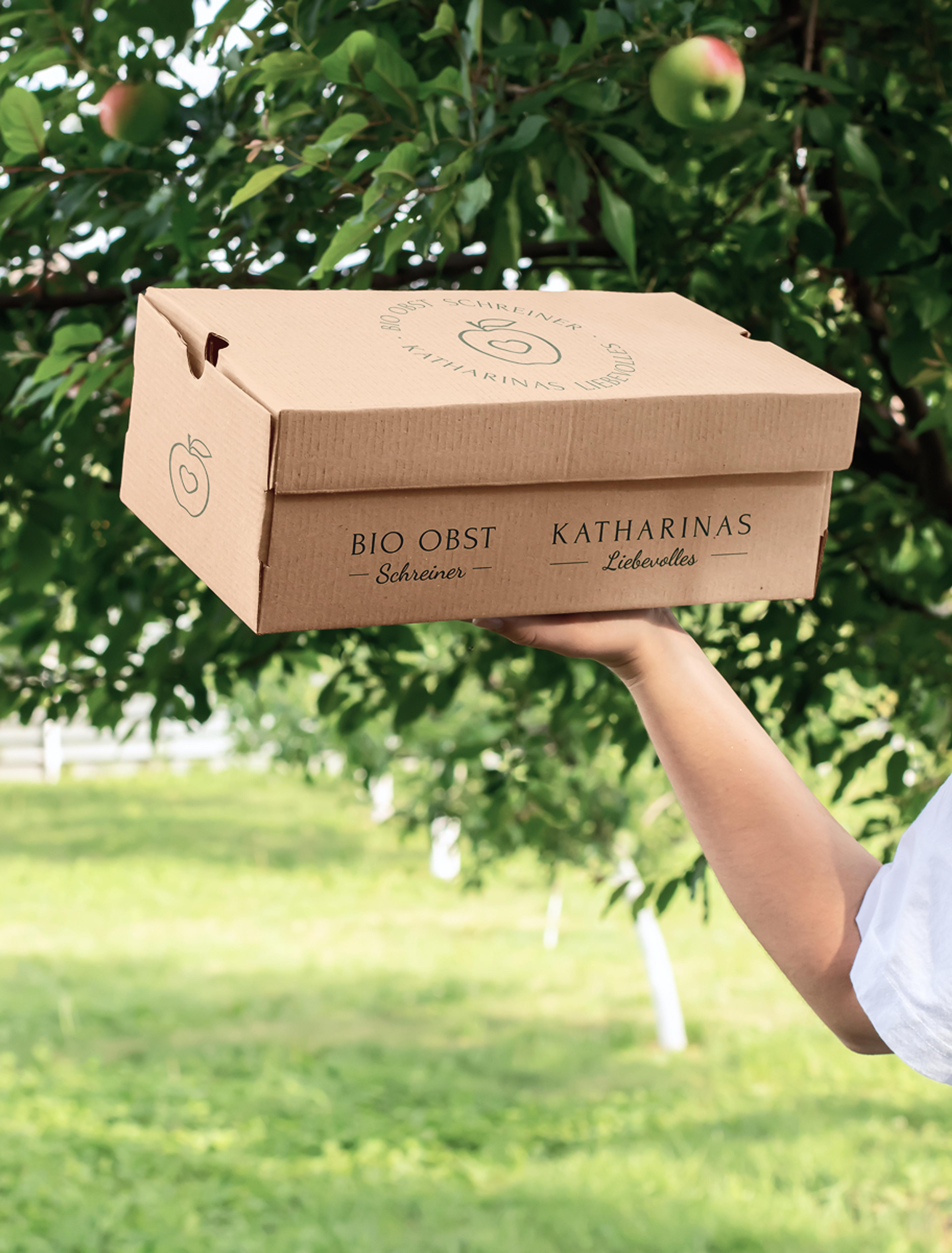 Verpackungsdesign für die Produkte von Bio Obst Schreiner.