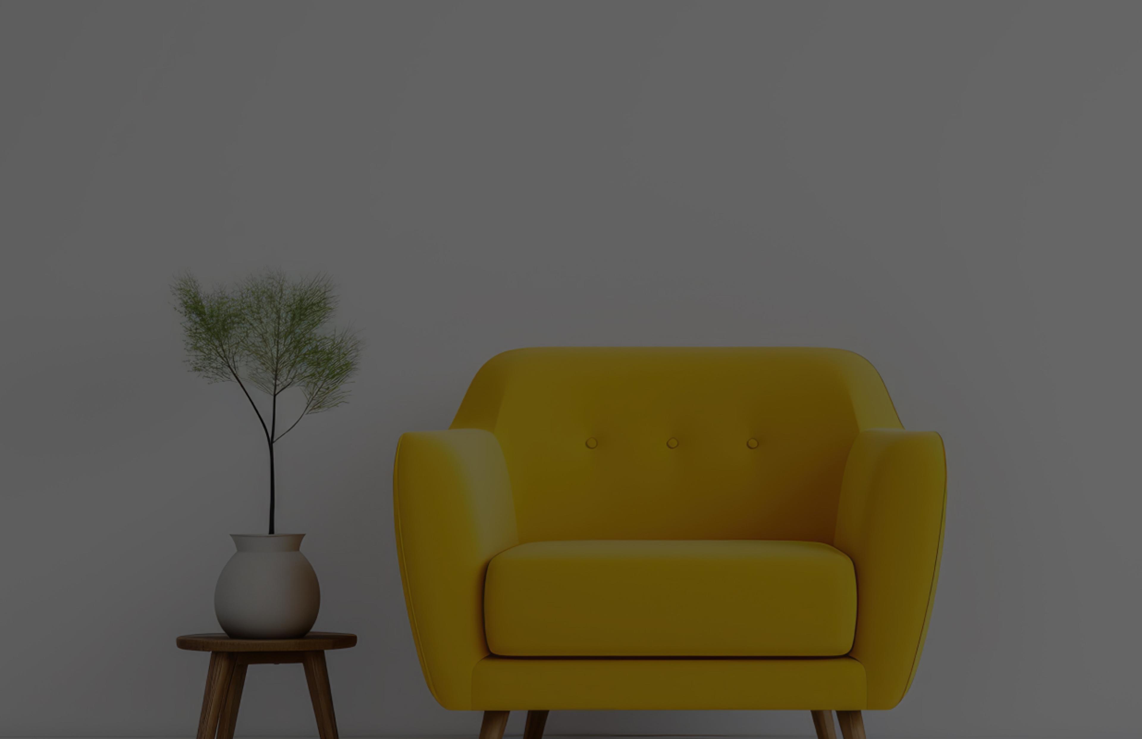 Gelbe Sofa Einrichtung Hintergrundbild