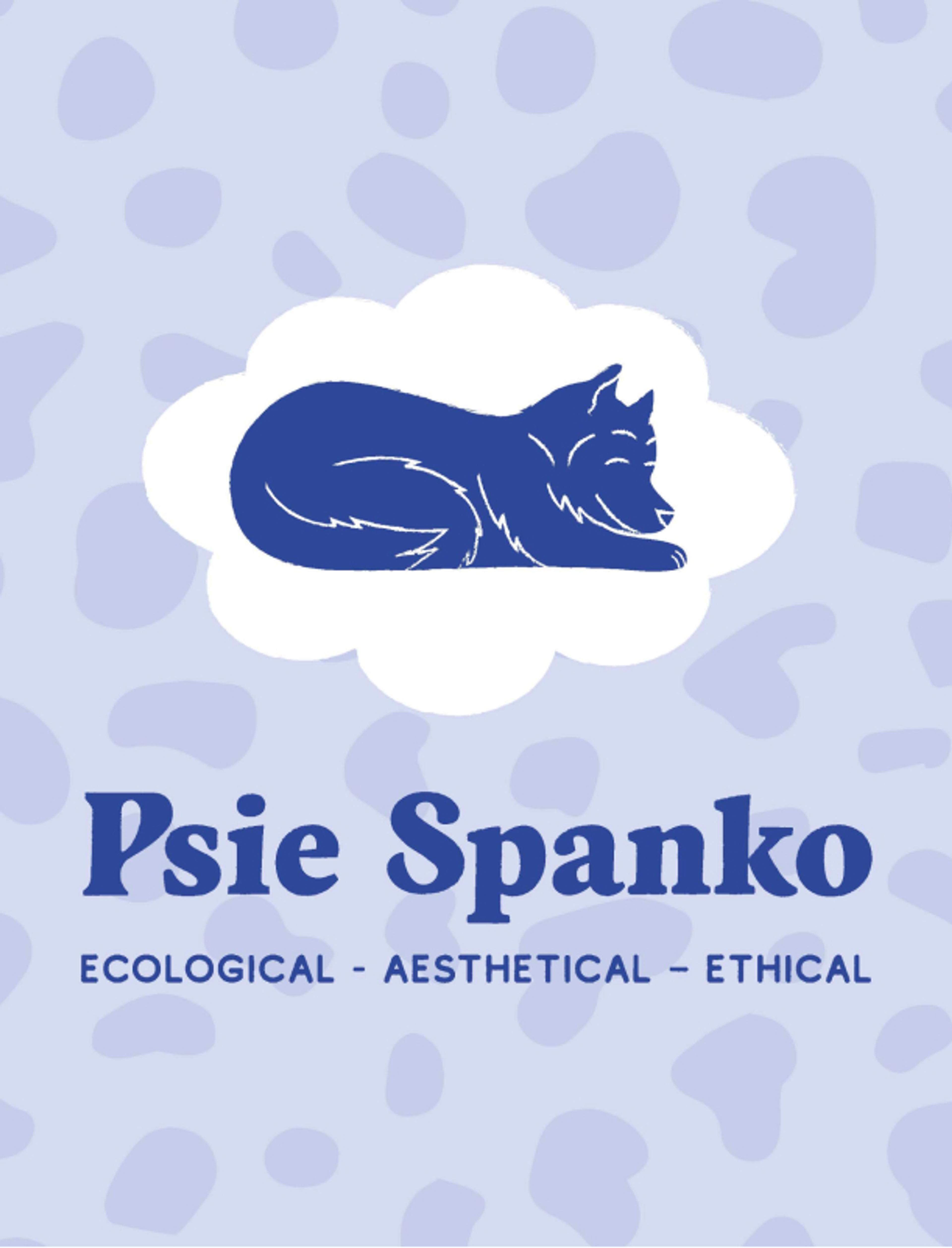 Markenlogo von Psie Spanko mit einem schlafenden Hund in einer Wolkenform, symbolisch für Komfort und Entspannung, gestaltet von Unerwartet Design Graz.