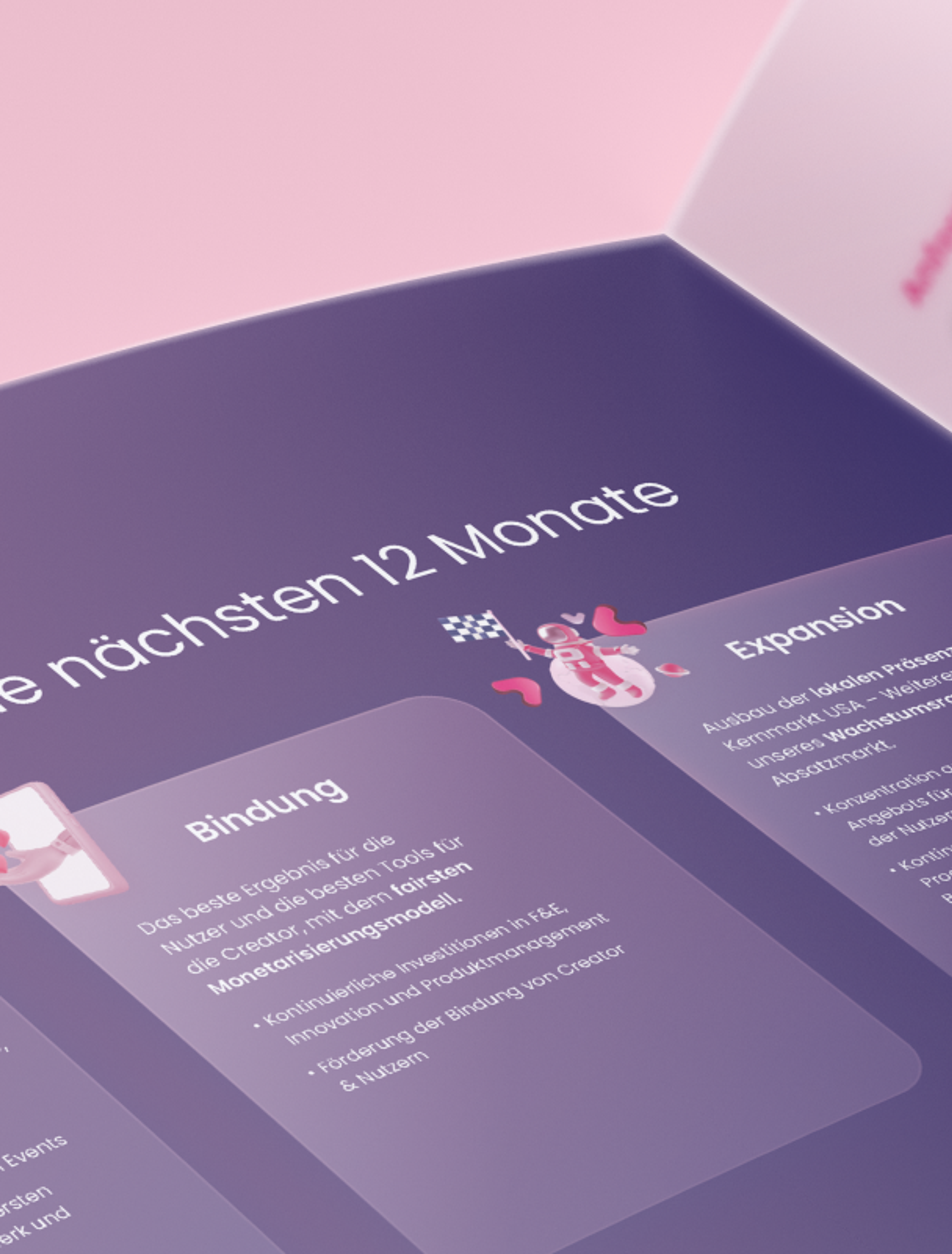 Wachstumsstrategie für die nächsten 12 Monate im Vinivia Pitch Deck, visuell ansprechend dargestellt – Unerwartet Design