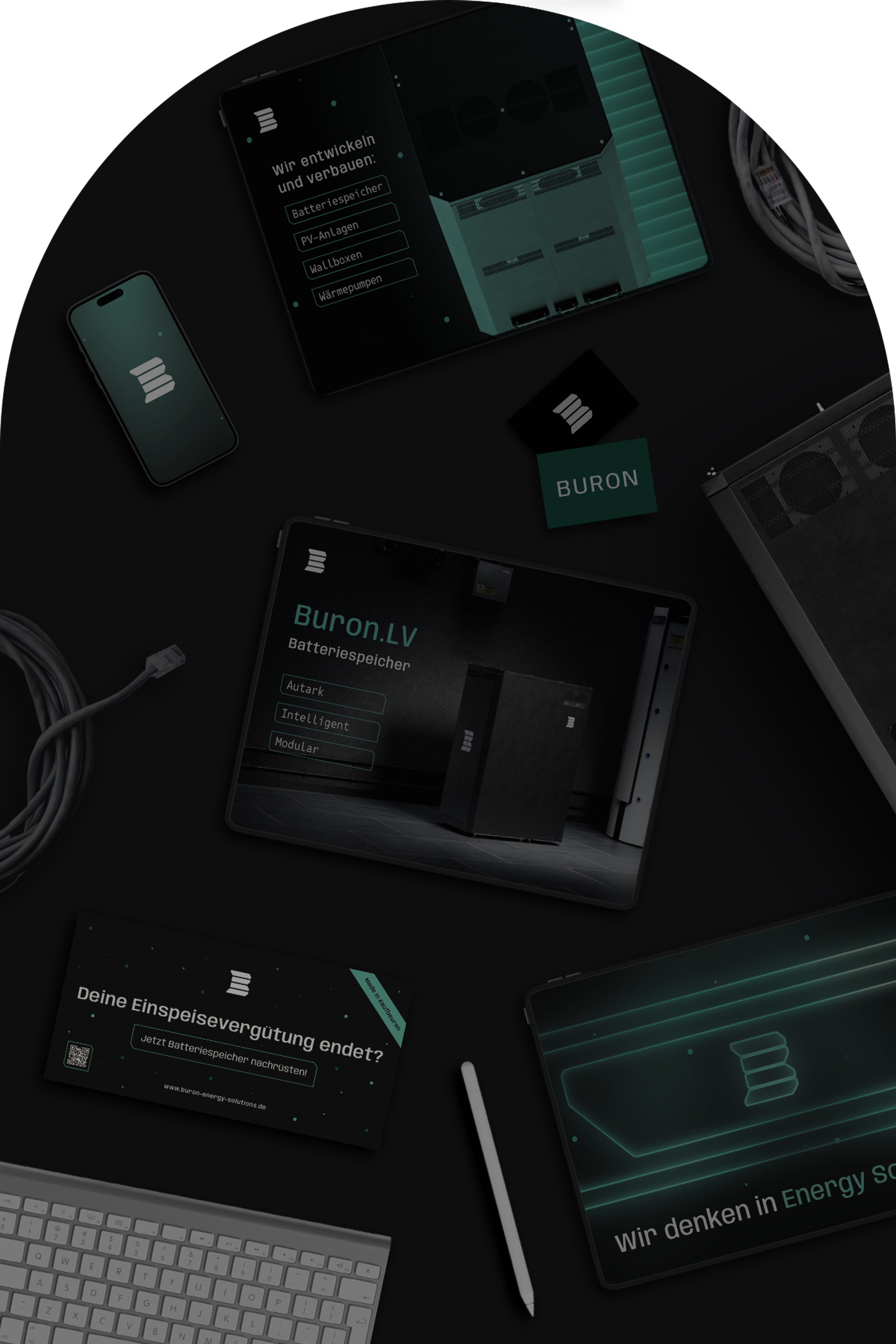 Unerwartet Branding & Design Agentur in Graz, Österreich. Logo, Branding und digitales Design für Buron Energy Solutions in Kaufbeuren, Deutschland von Unerwartet Design.