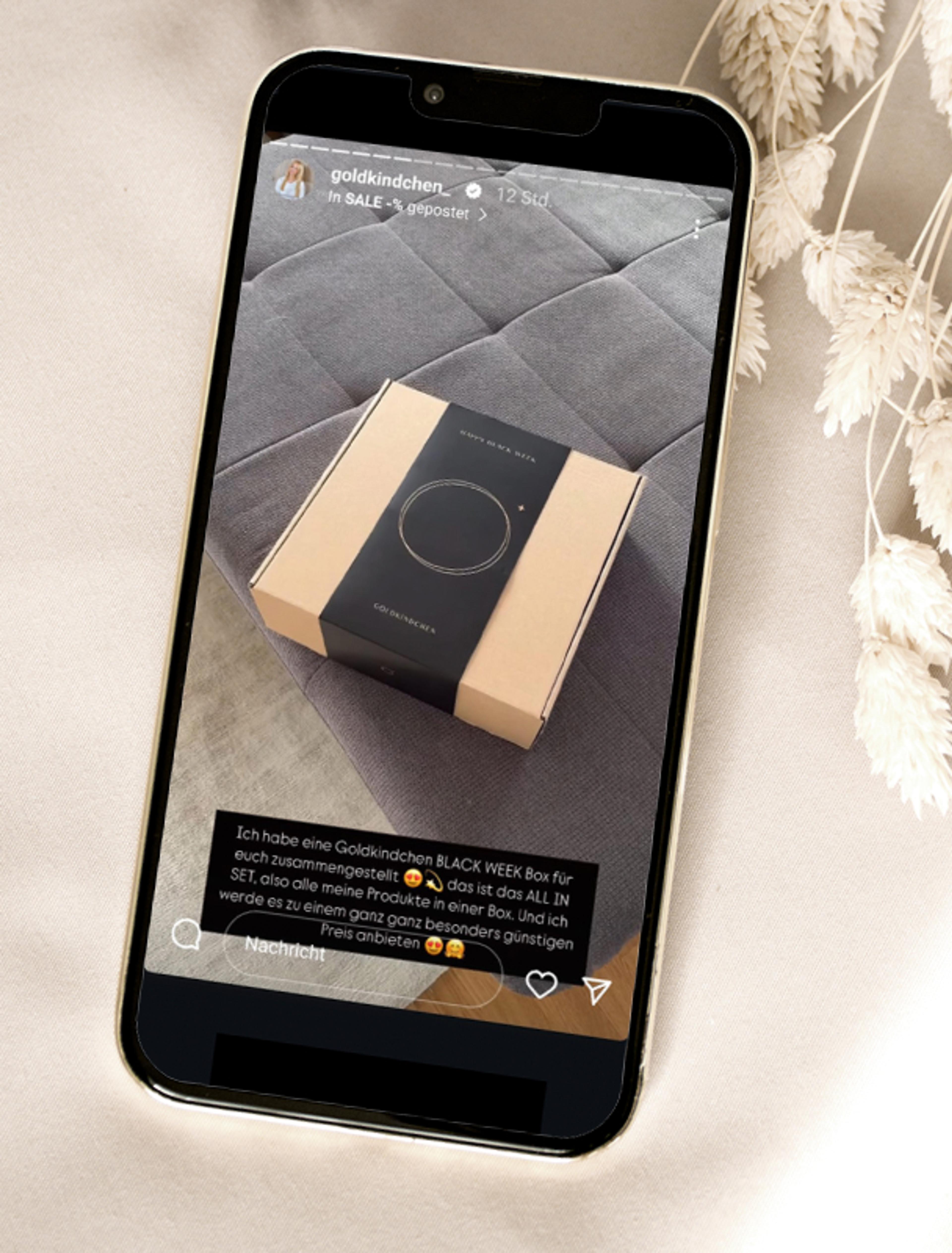 Exklusives Produktdesign: Die limitierte Black Week Box von Goldkindchen vereint alle Bestseller in einem hochwertigen Set. Branding & Verpackung perfekt abgestimmt.