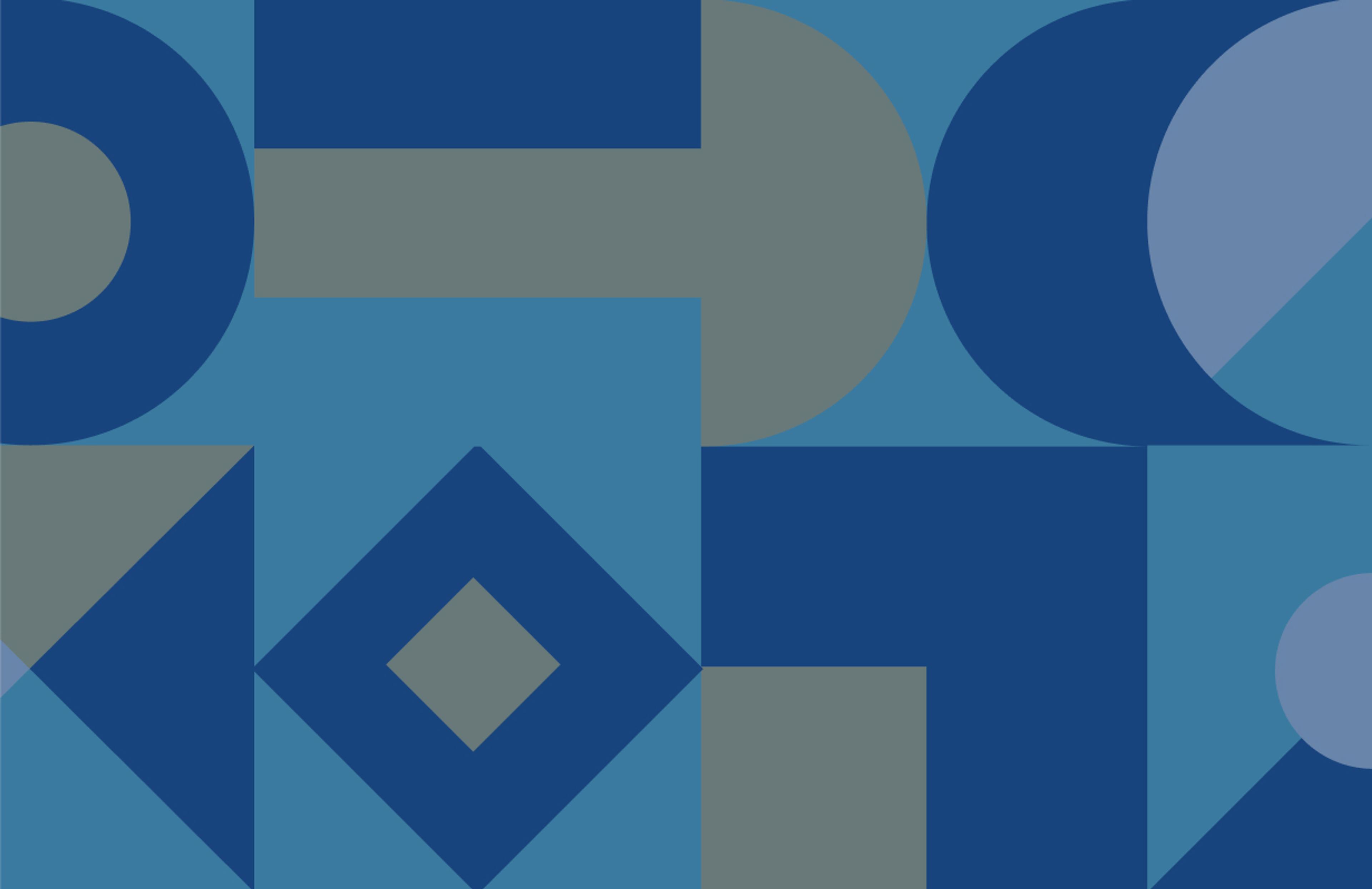 Hintergrundbild mit einem Muster aus verschiedenen blauen und gelben Formen.