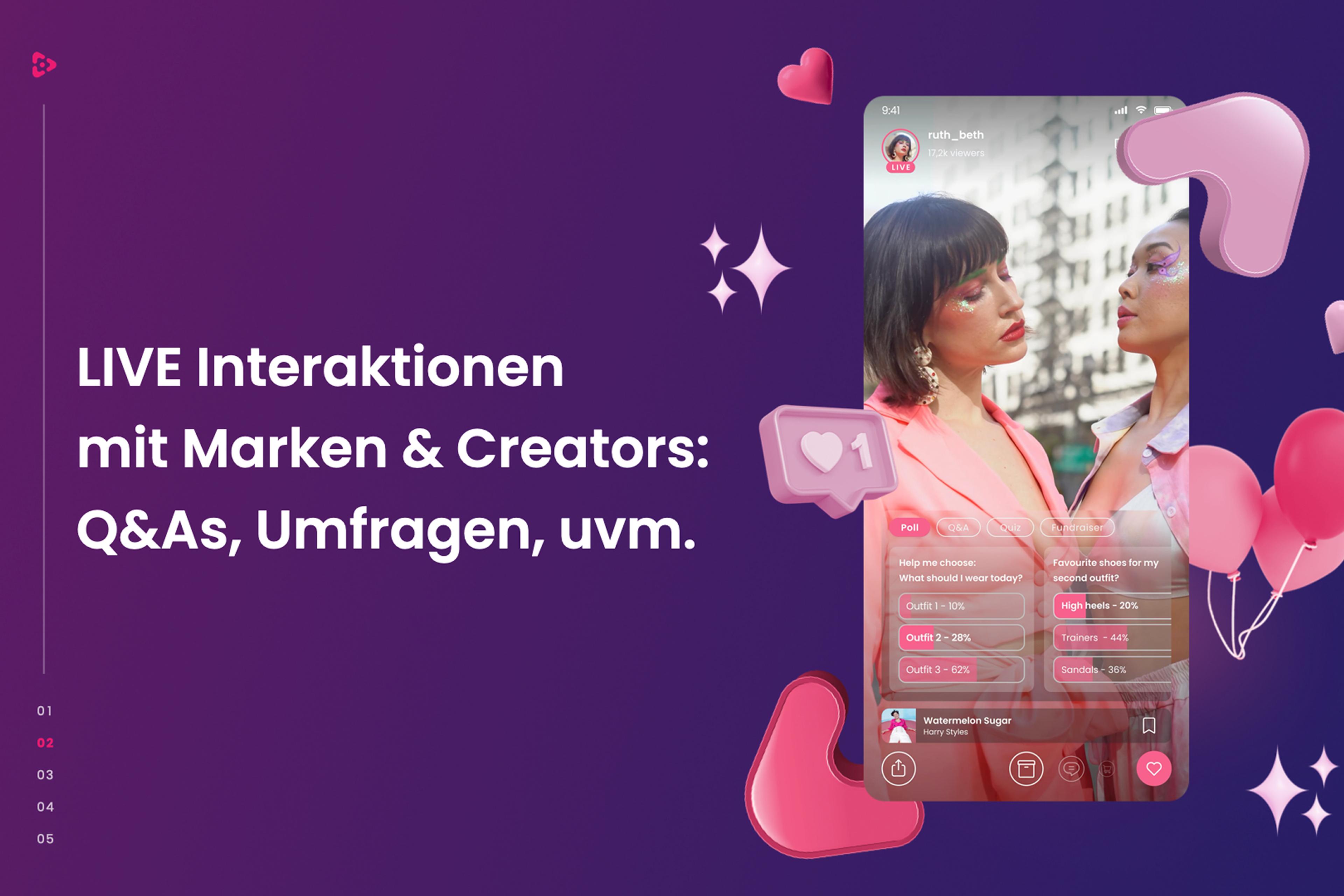 Vinivia – LIVE Interaktionen mit Marken und Creators. Q&A, Umfragen, uvm.