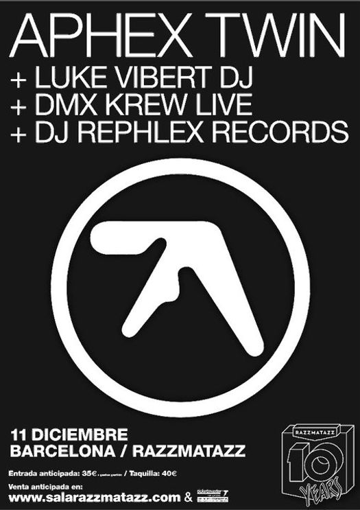 APHEX TWIN + LUKE VIBERT DJ + DMX KREW live + DJ REPHLEX RECORDS