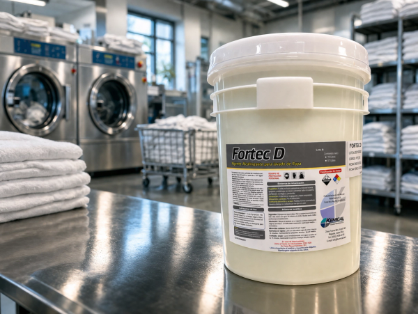 Galón que contiene el producto Fortec D, de color blanco, que contiene toda su información en la etiqueta.