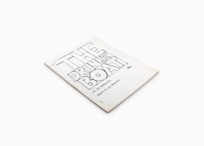 staplebound book with black text on cover