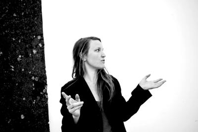 black and white portrait of woman