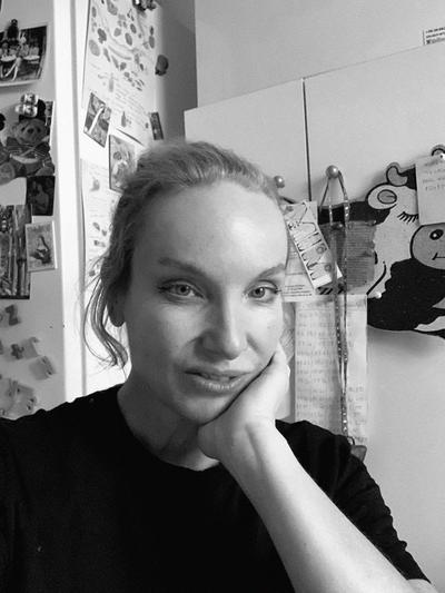 black and white portrait of a woman