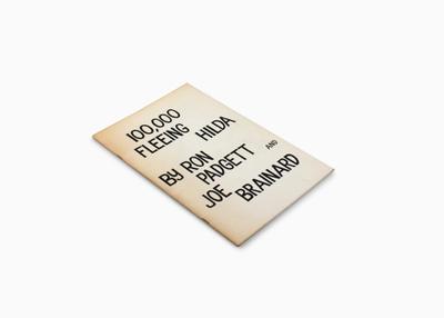book cover with black text