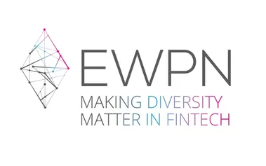EWPN logo with interconnected geometric design and 'Making Diversity Matter in Fintech' tagline