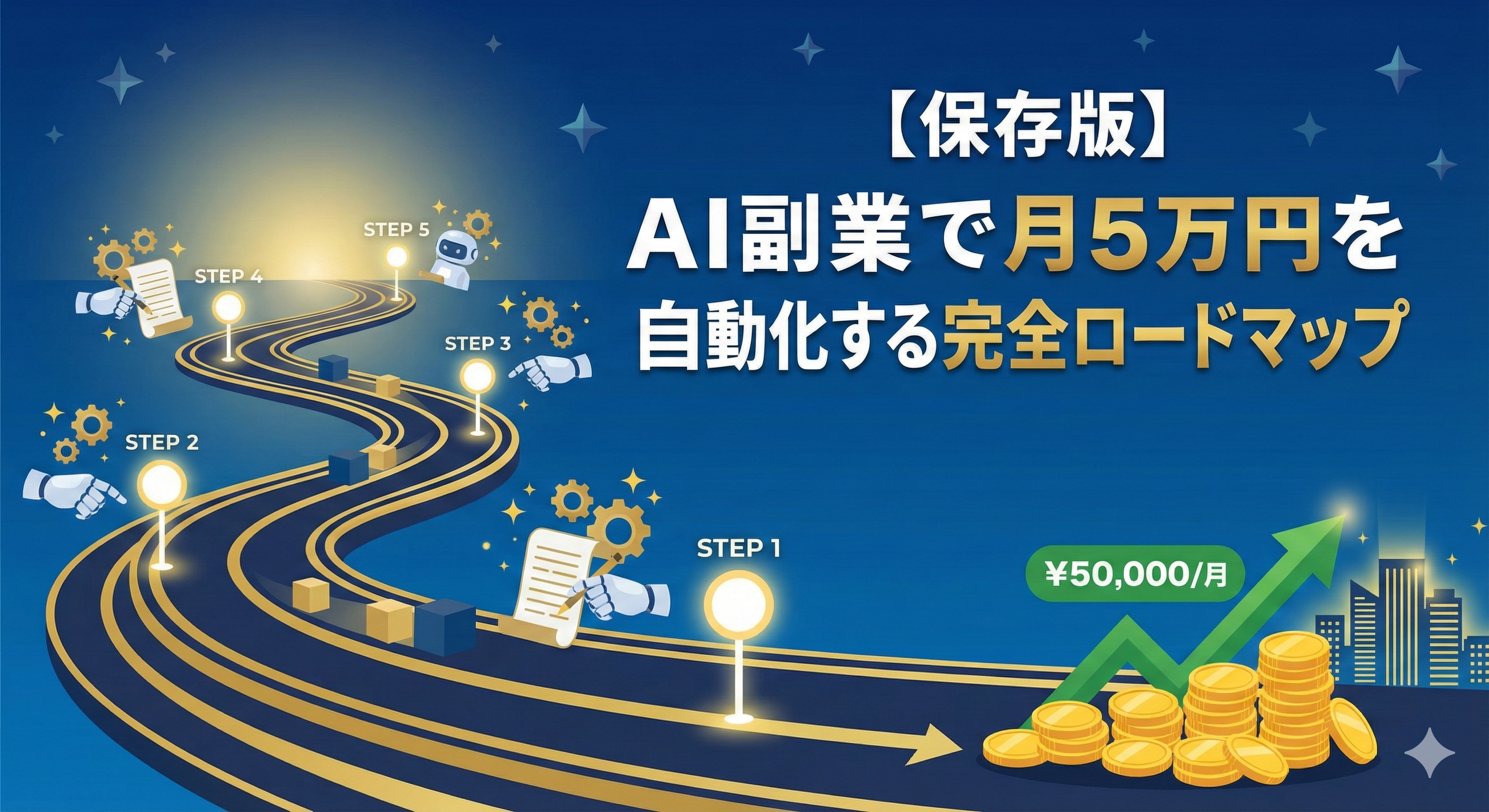 【保存版】AI副業で月5万円を自動化する完全ロードマップ