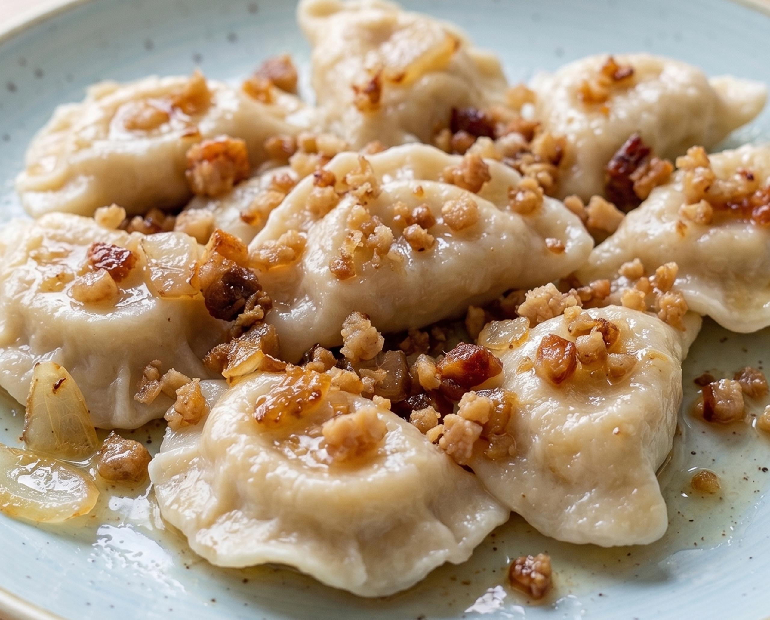 Pierogi ruskie ze skwarkami i cebulą — Bistro Sezam w Stalowej Woli