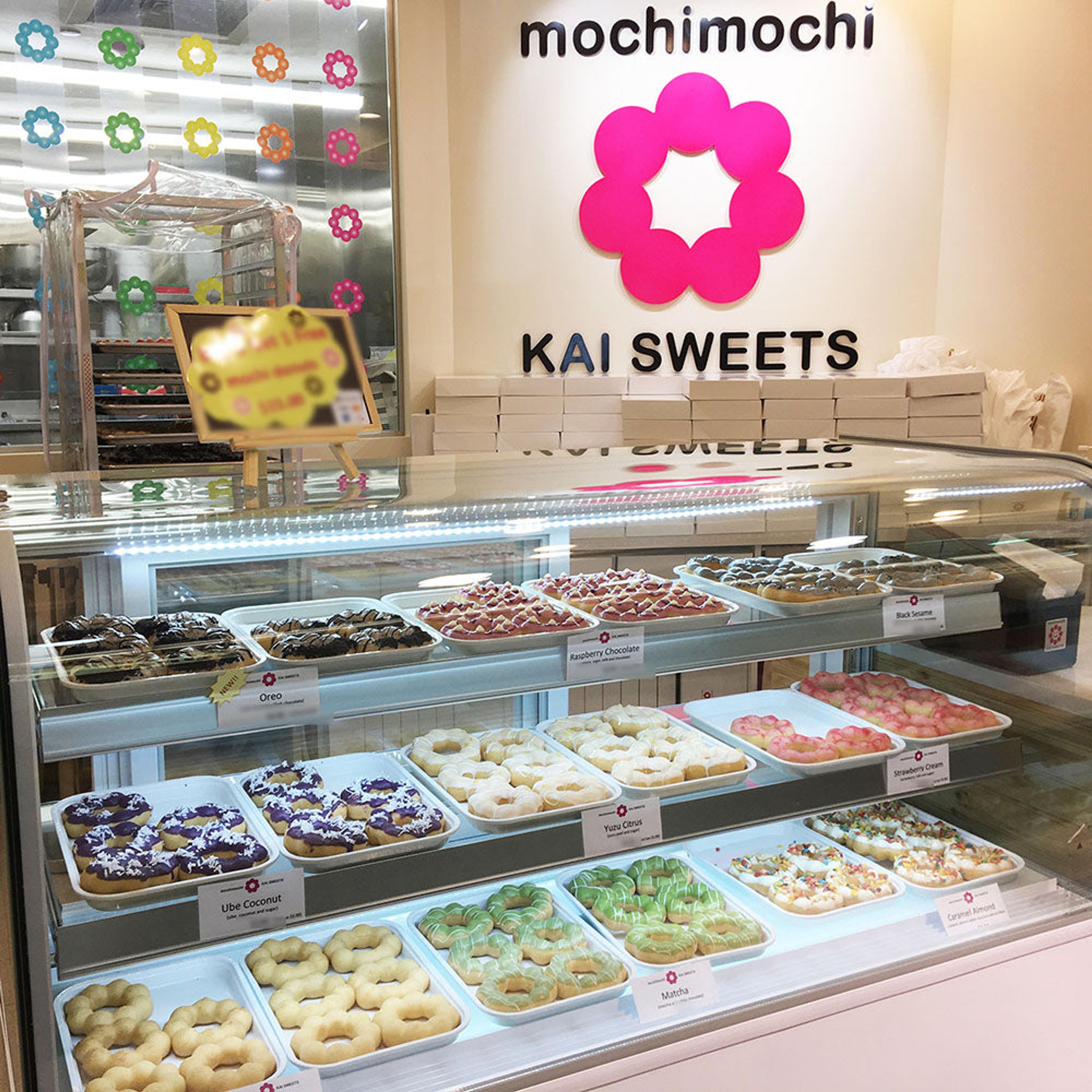 The mochimochi donut showcase