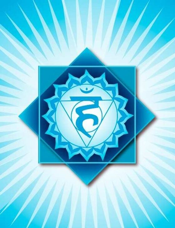 Viśuddha (throat) chakra yantra — blue lotus mandala