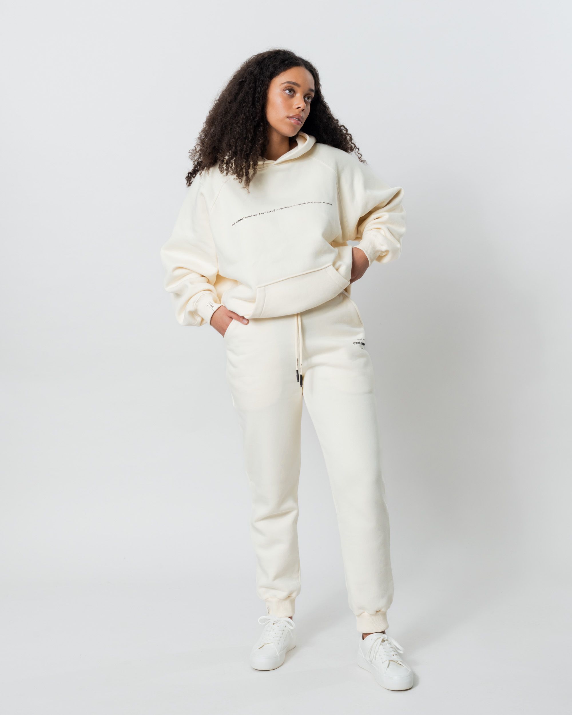 Basic best sale white sweatpants