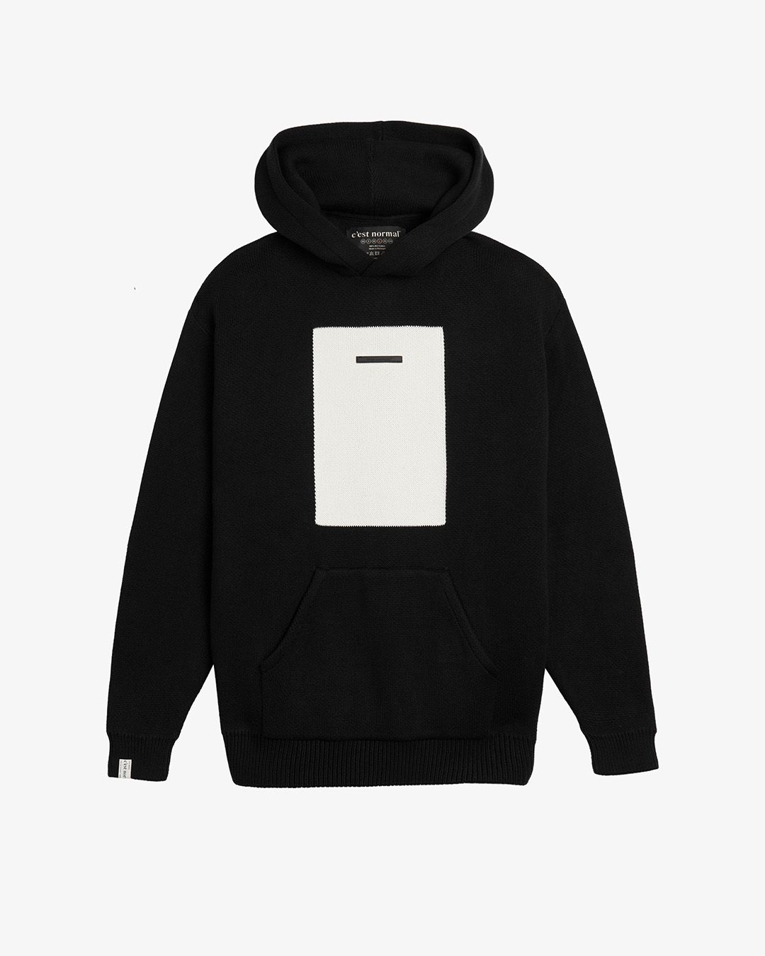 Black knitted hot sale hoodie