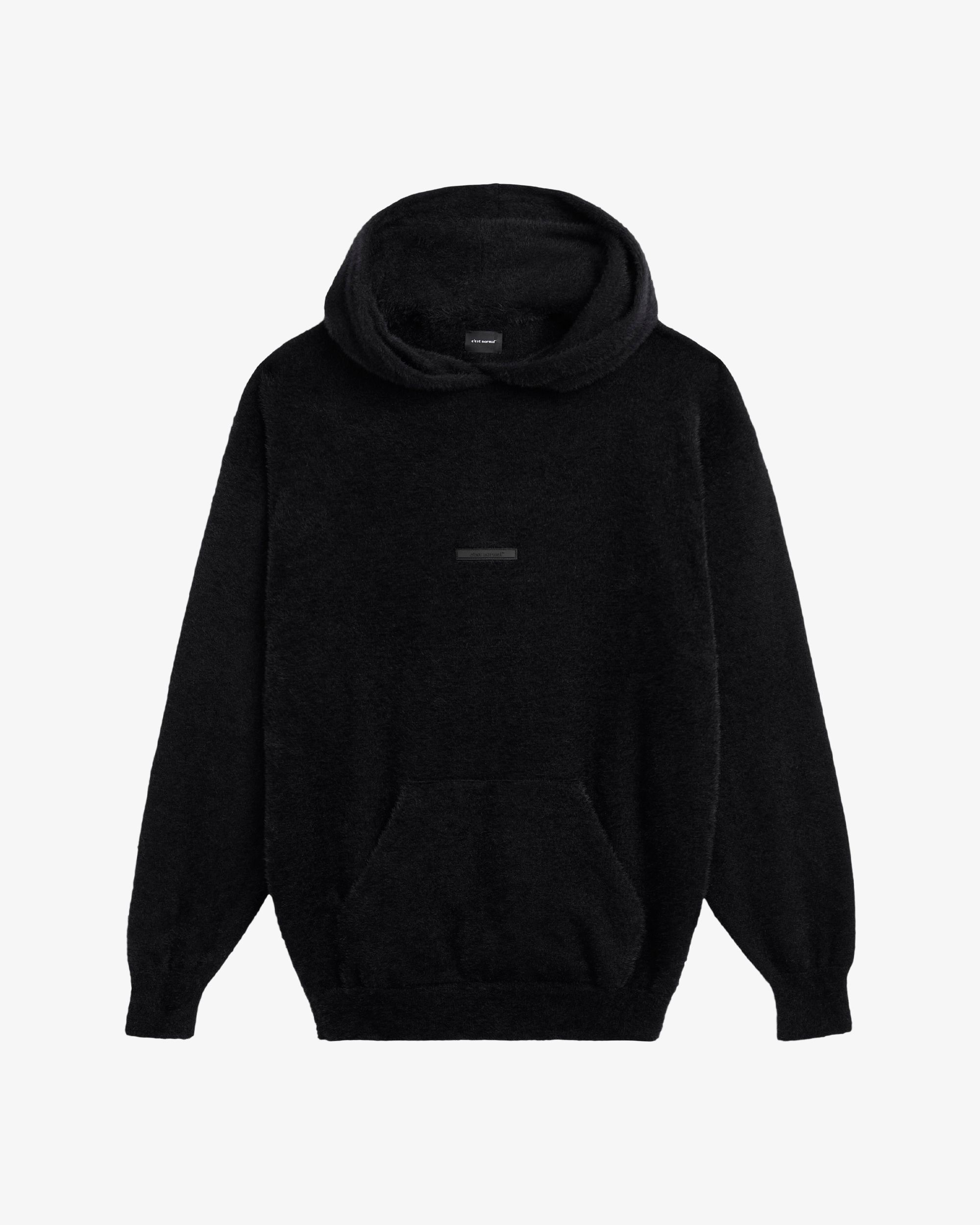 Fuzzy black hoodie hotsell