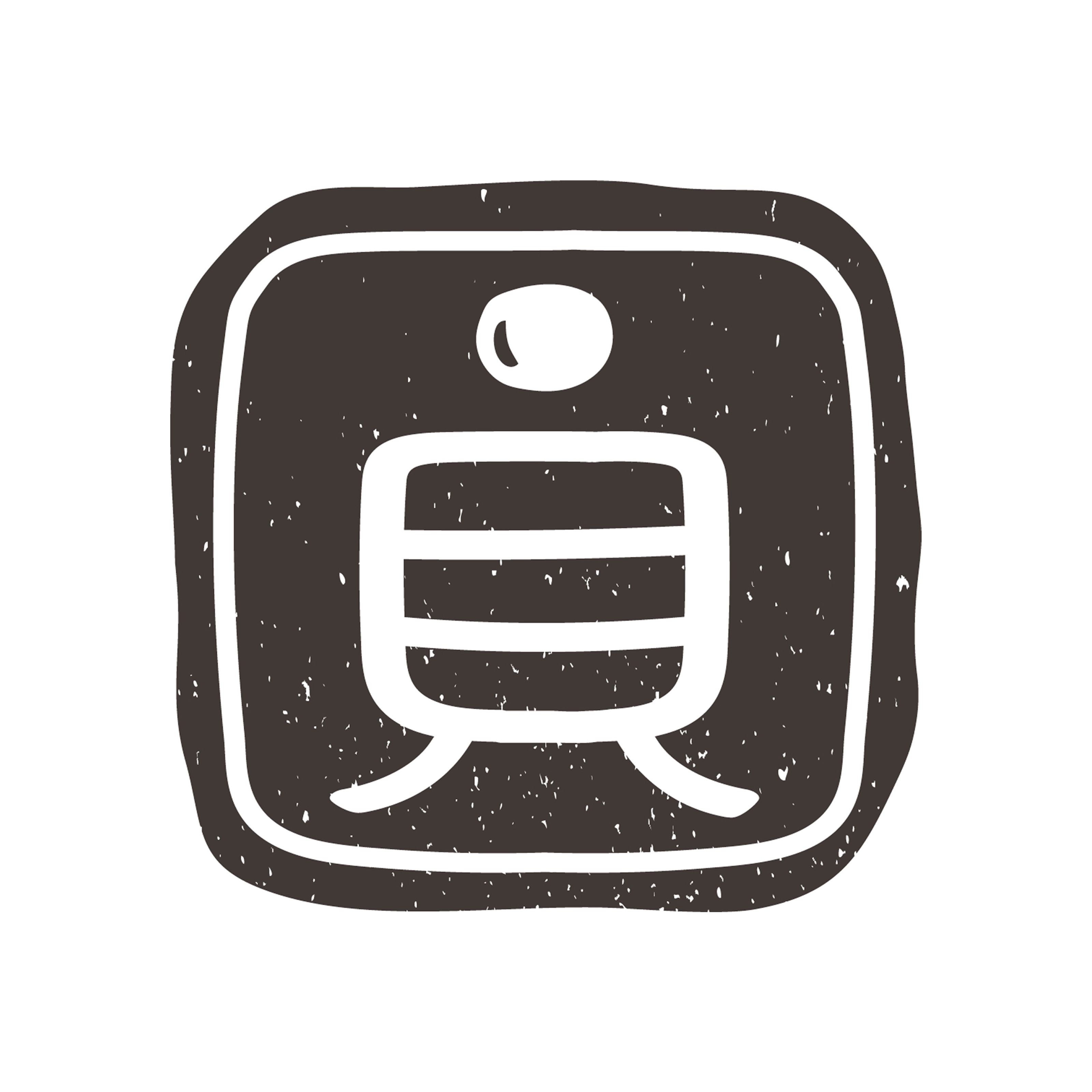 Distressed white icon of a weighing scale.