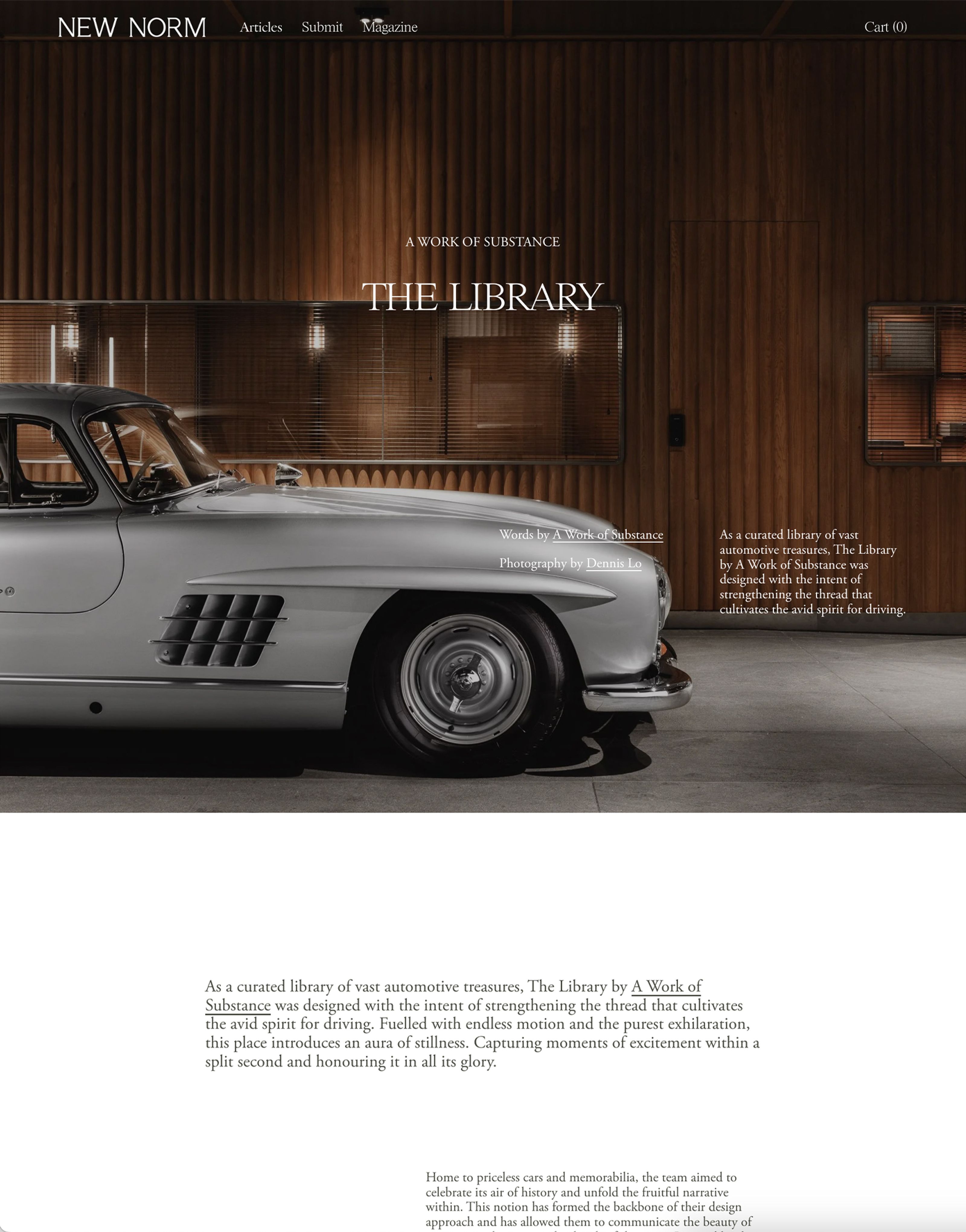 A vintage silver Mercedes-Benz 300 SL Gullwing in an elegant wooden garage.