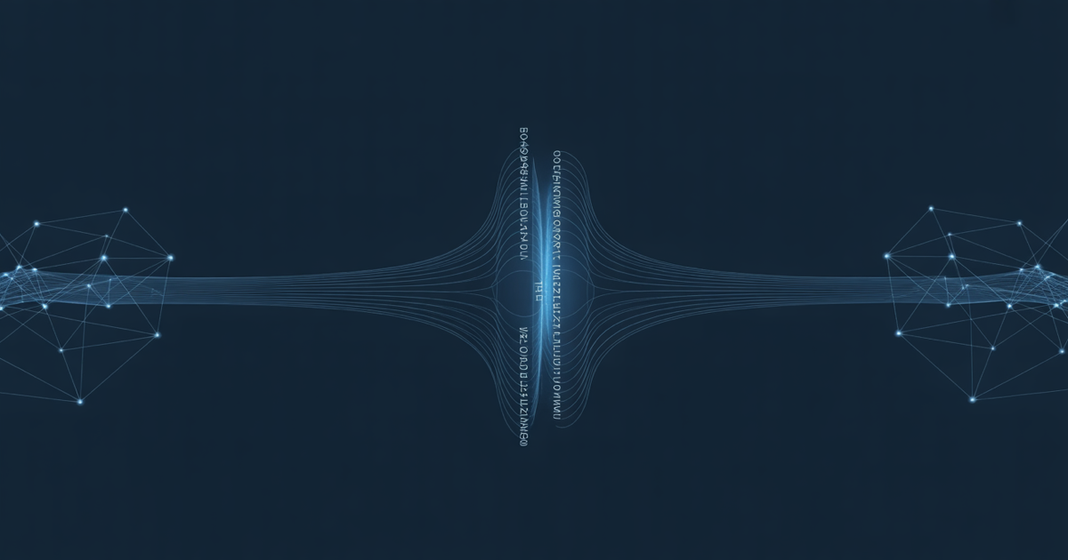 Abstract protocol connection nodes linking to a digital vault with blue light