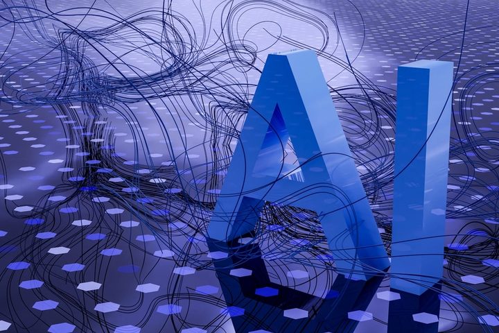 Abstract AI neural network visualization for agentic workflows