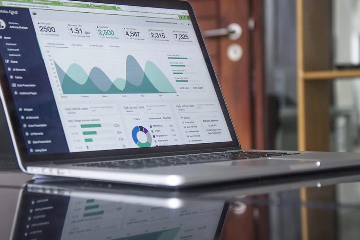 Analytics dashboard on a laptop representing post-launch web performance