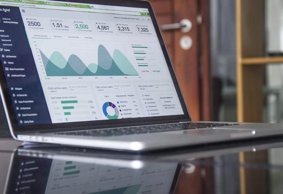 Analytics dashboard on a laptop representing post-launch web performance