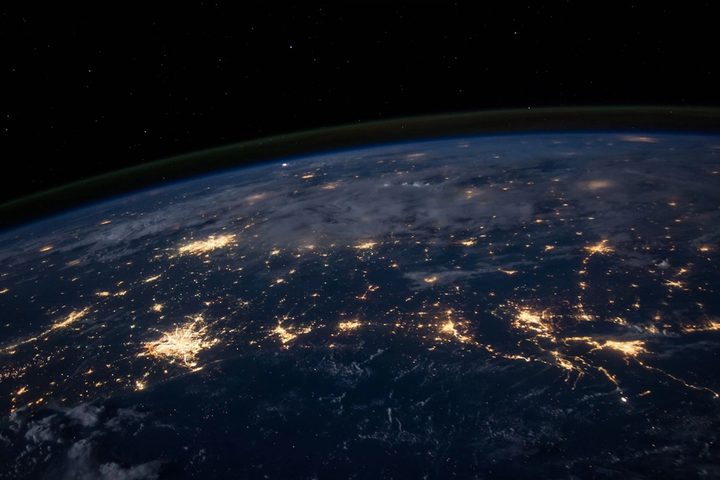 Digital globe and network lights representing where the web is heading