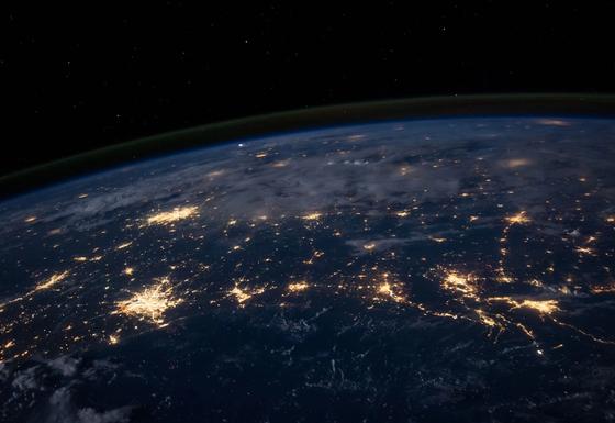 Digital globe and network lights representing where the web is heading