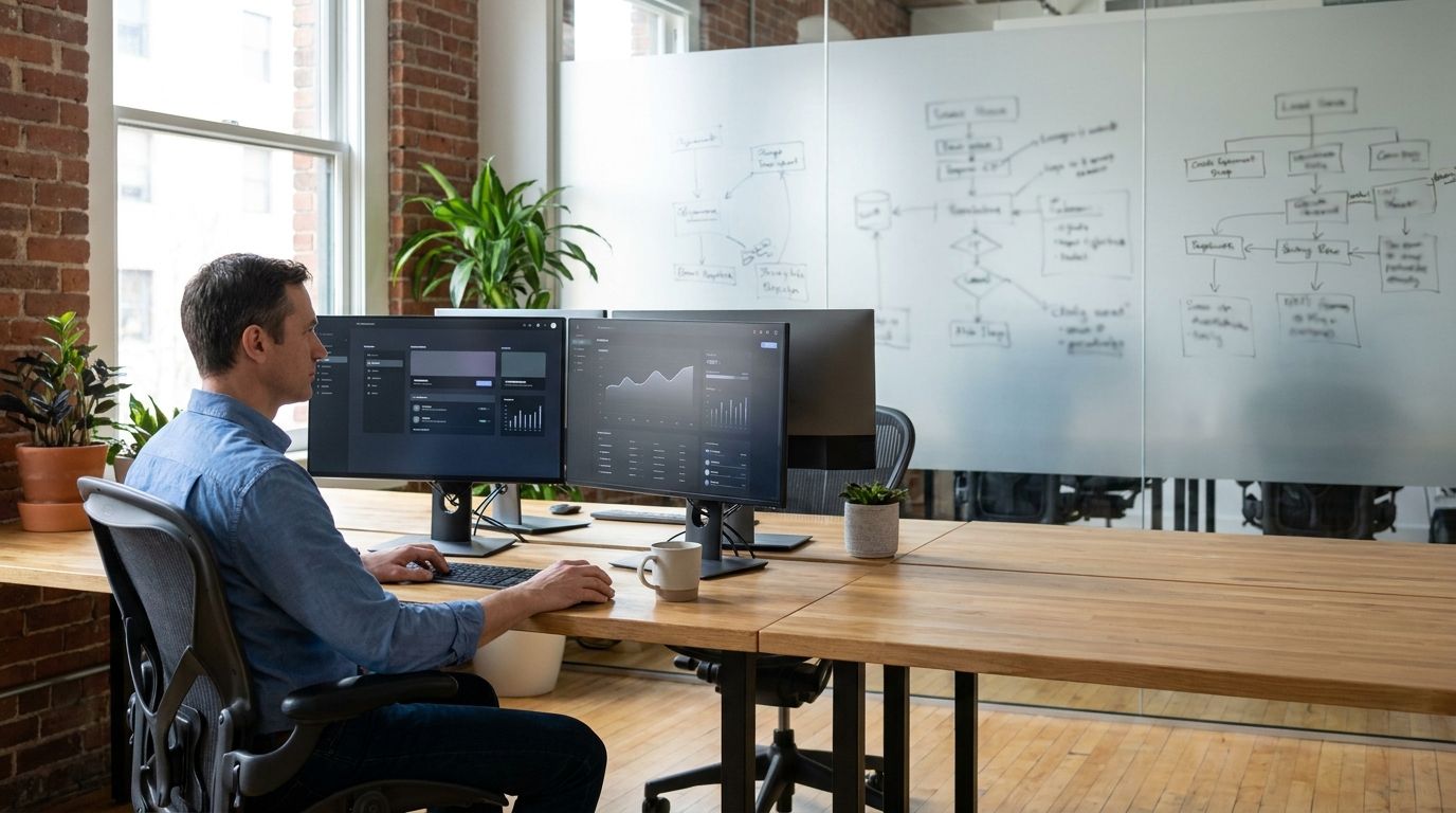 Engineering lead reviewing architecture and planning a scoped tech debt cleanup
