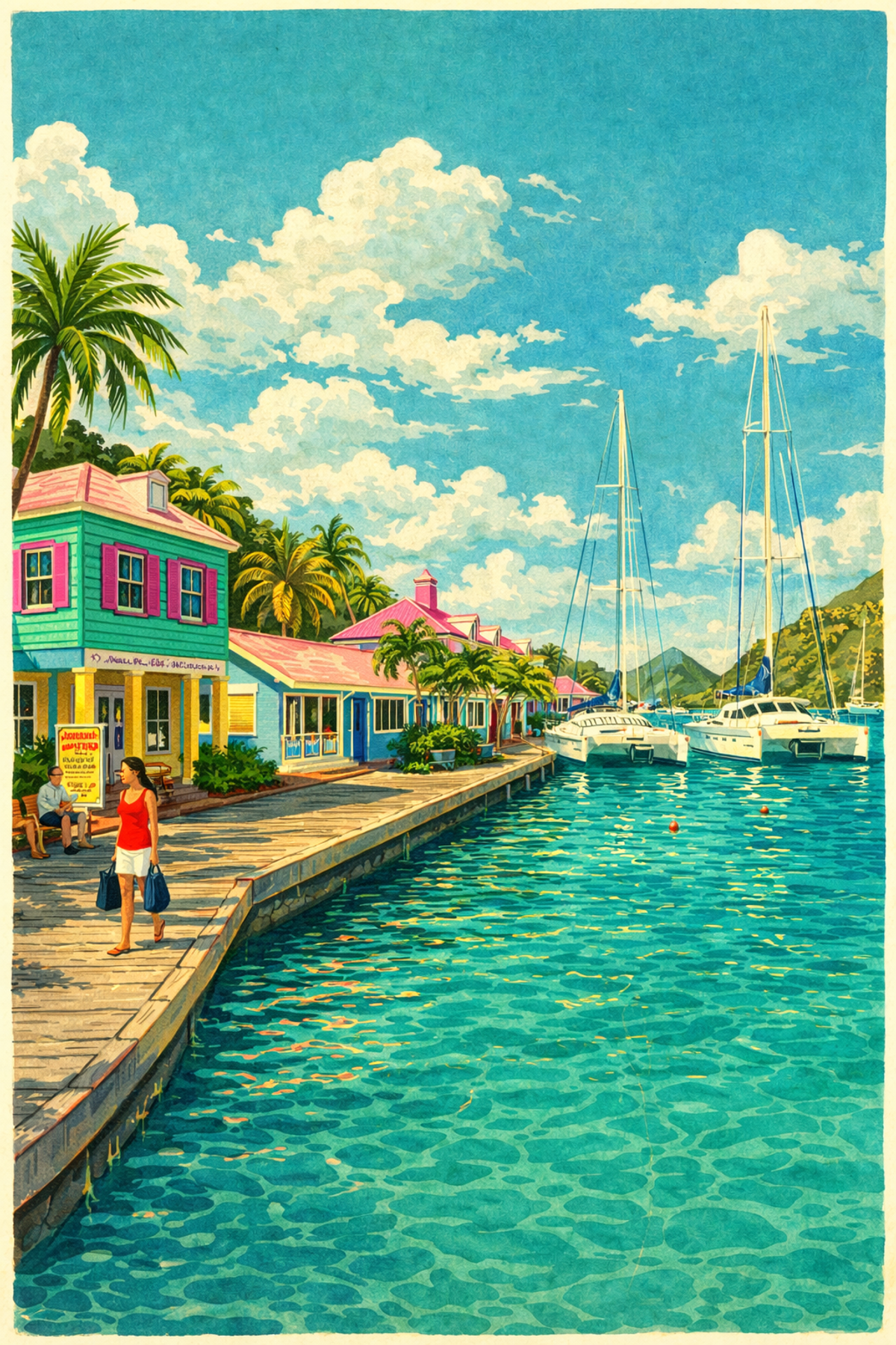 British Virgin Islands waterfront illustration