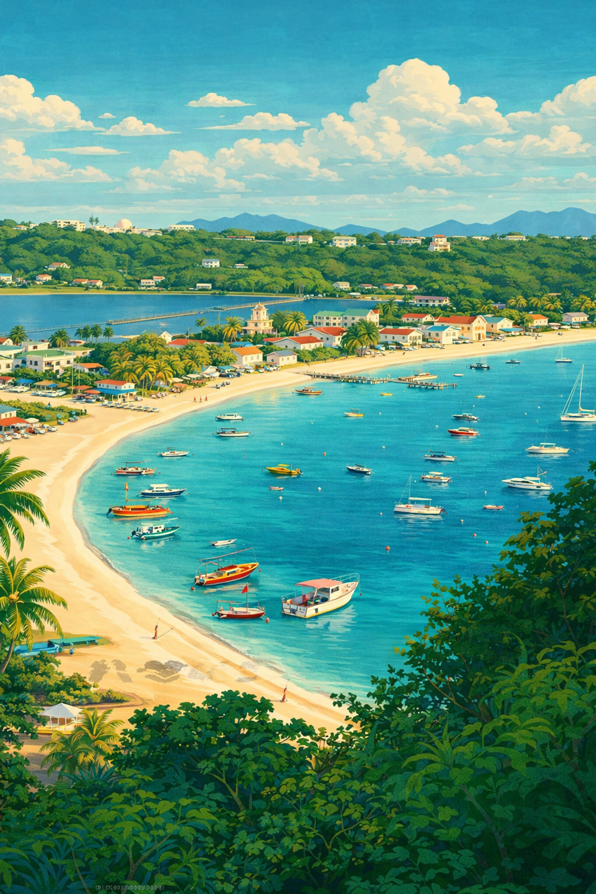 Anguilla coastline illustration