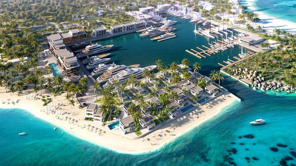 Port Nimara, Anguilla — aerial view of the new marina development