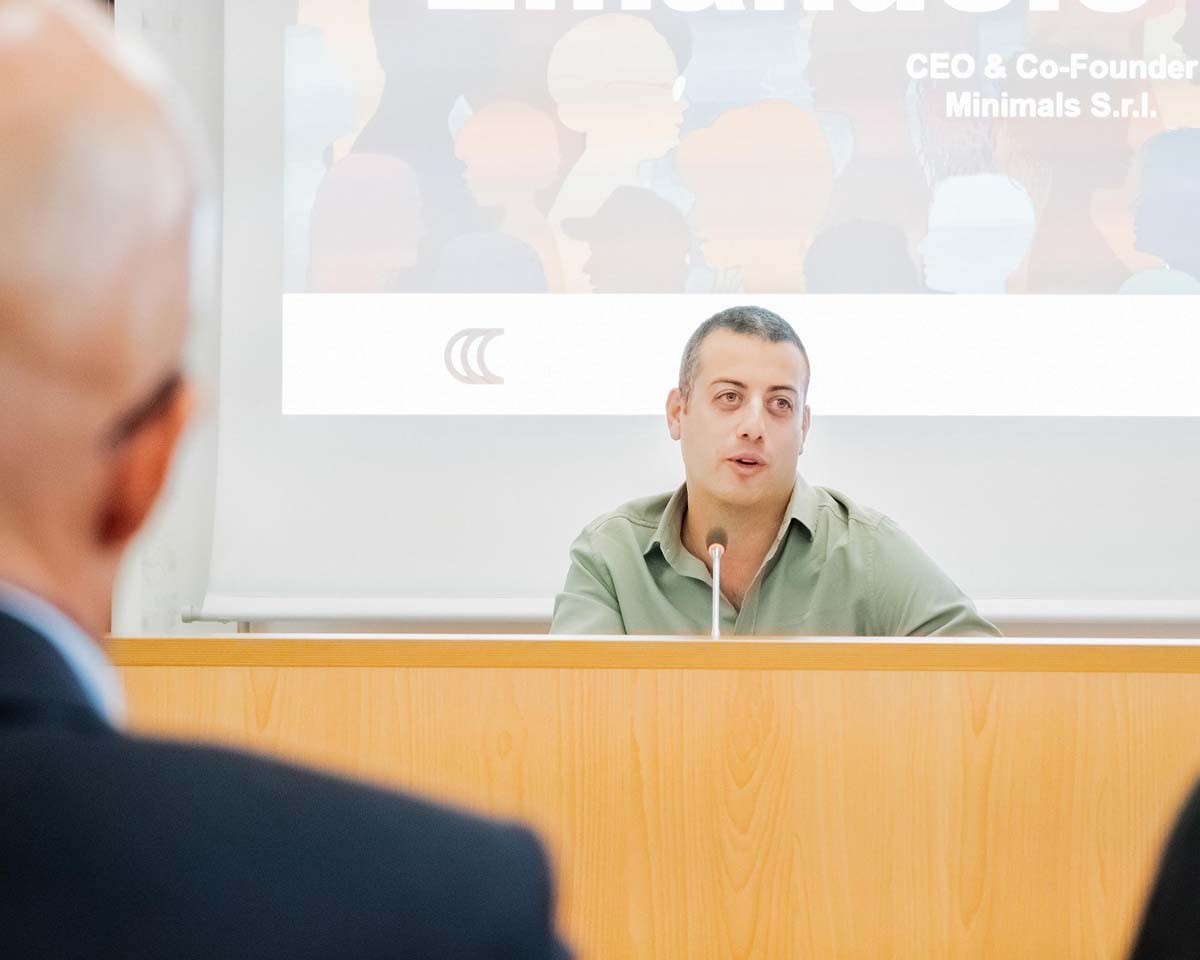 Emanuele Carelli durante il suo intervento all'evento sulla Parità di Genere