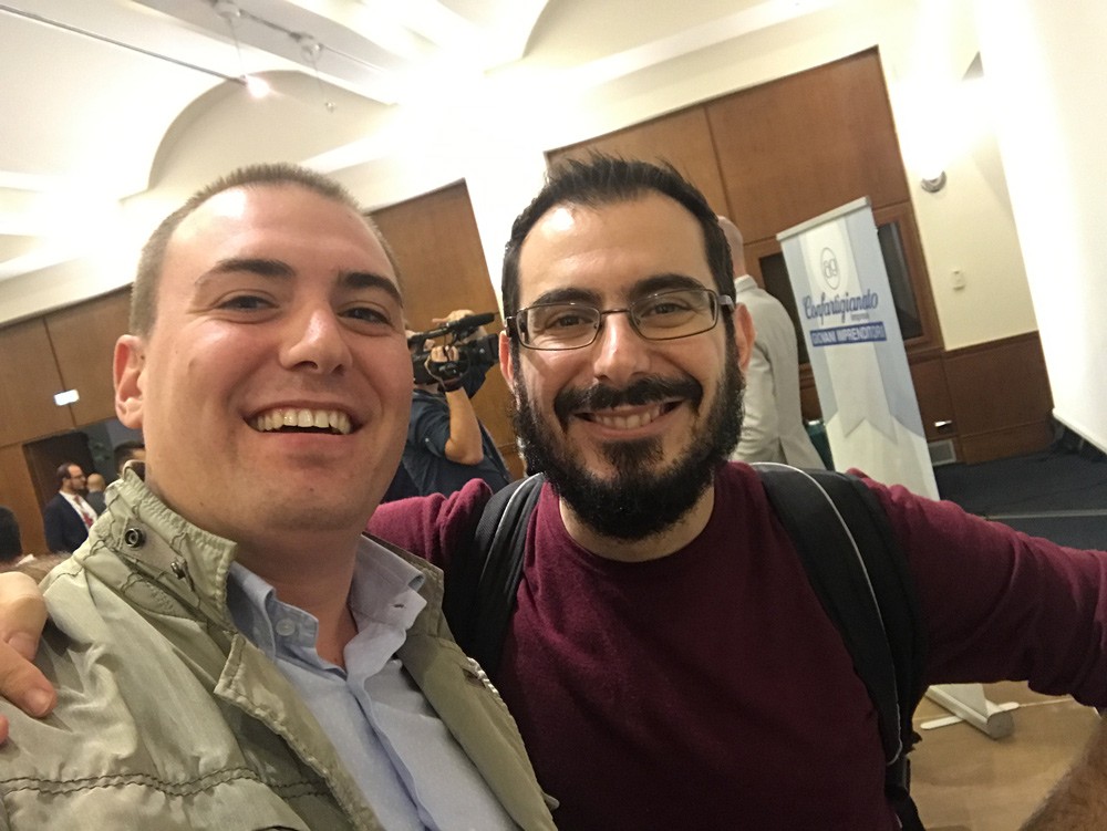 Stefano e Giorgio Taverniti durante l'evento di search on media