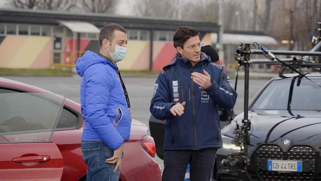 Stefano sul set di riprese