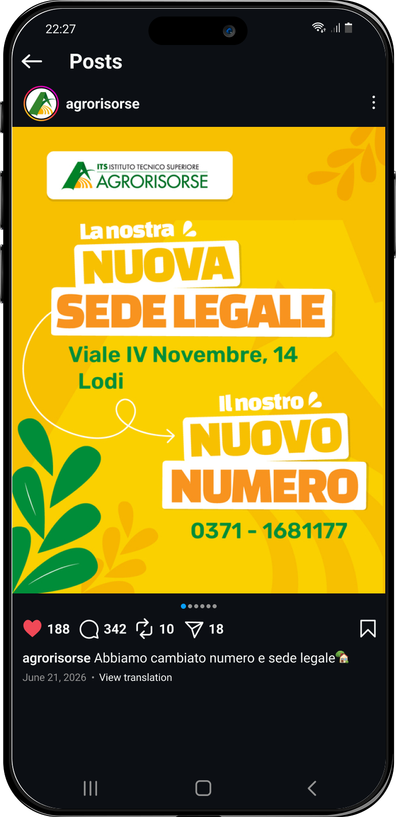 post social Agrorisorse grafico