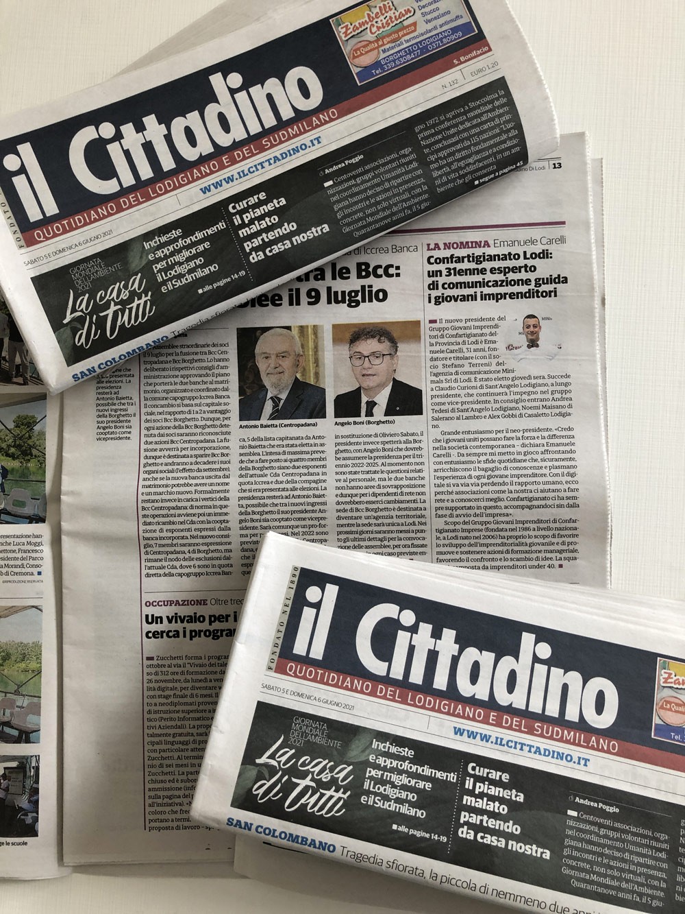 Il cittadino di Lodi parla di Emanuele, Presidente del Gruppo Giovani di Confartigianato Imprese 